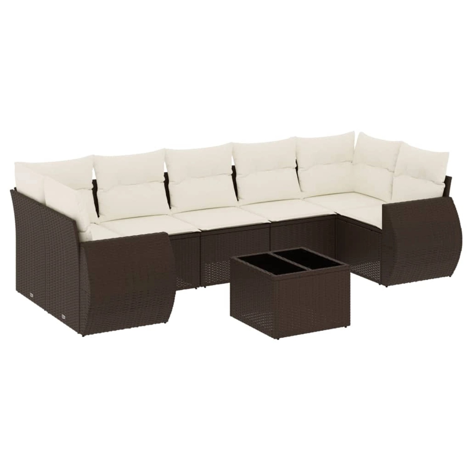 vidaXL 8-Tlg Garten-Sofagarnitur mit Kissen Braun Poly Rattan 3221142 günstig online kaufen