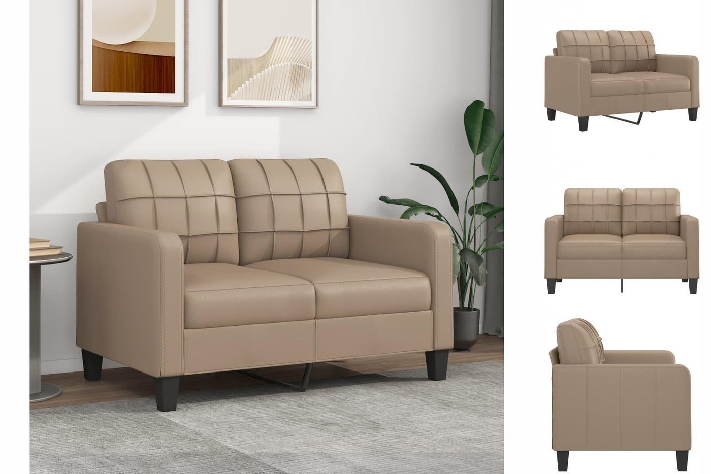 vidaXL Sofa 2-Sitzer-Sofa Couch Cappuccino-Braun 120 cm Kunstleder günstig online kaufen