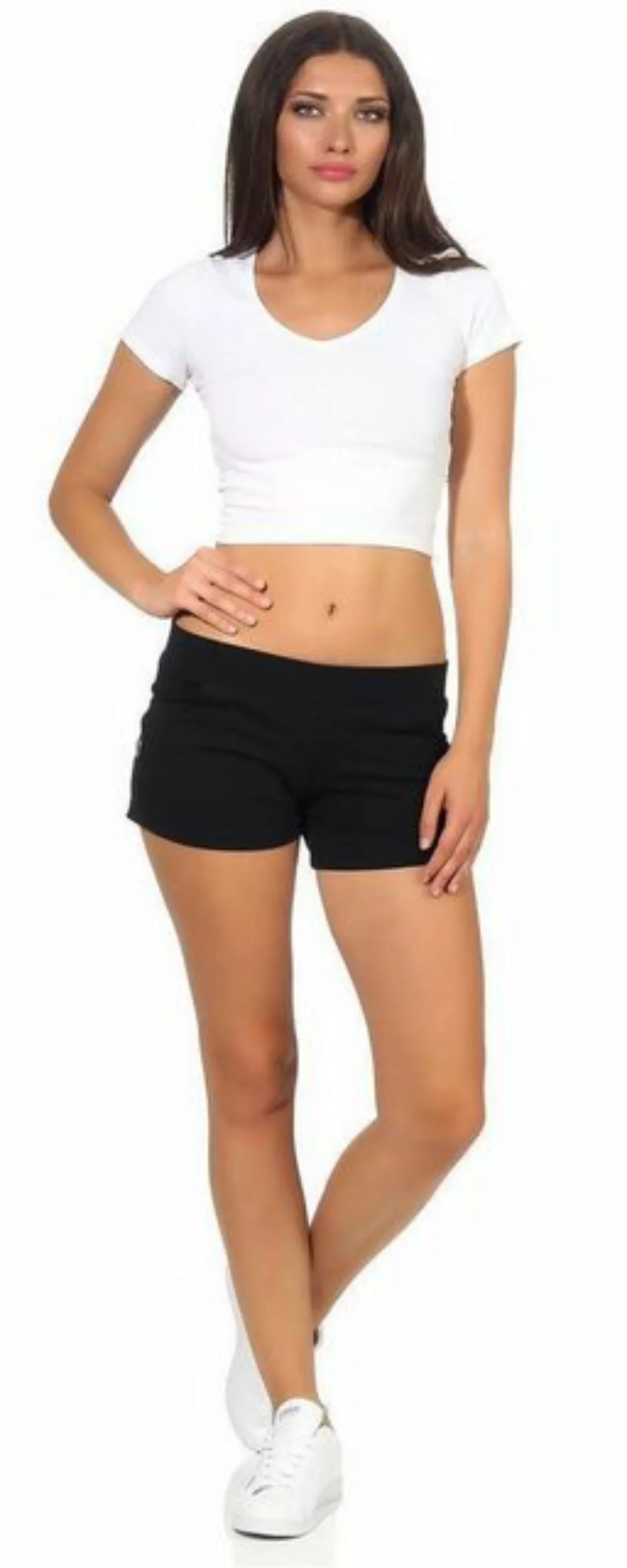 Hotpants Damen Sport Shorts Hotpants kurz, S M L XL 2XL 3XL (1-tlg) mit Tas günstig online kaufen