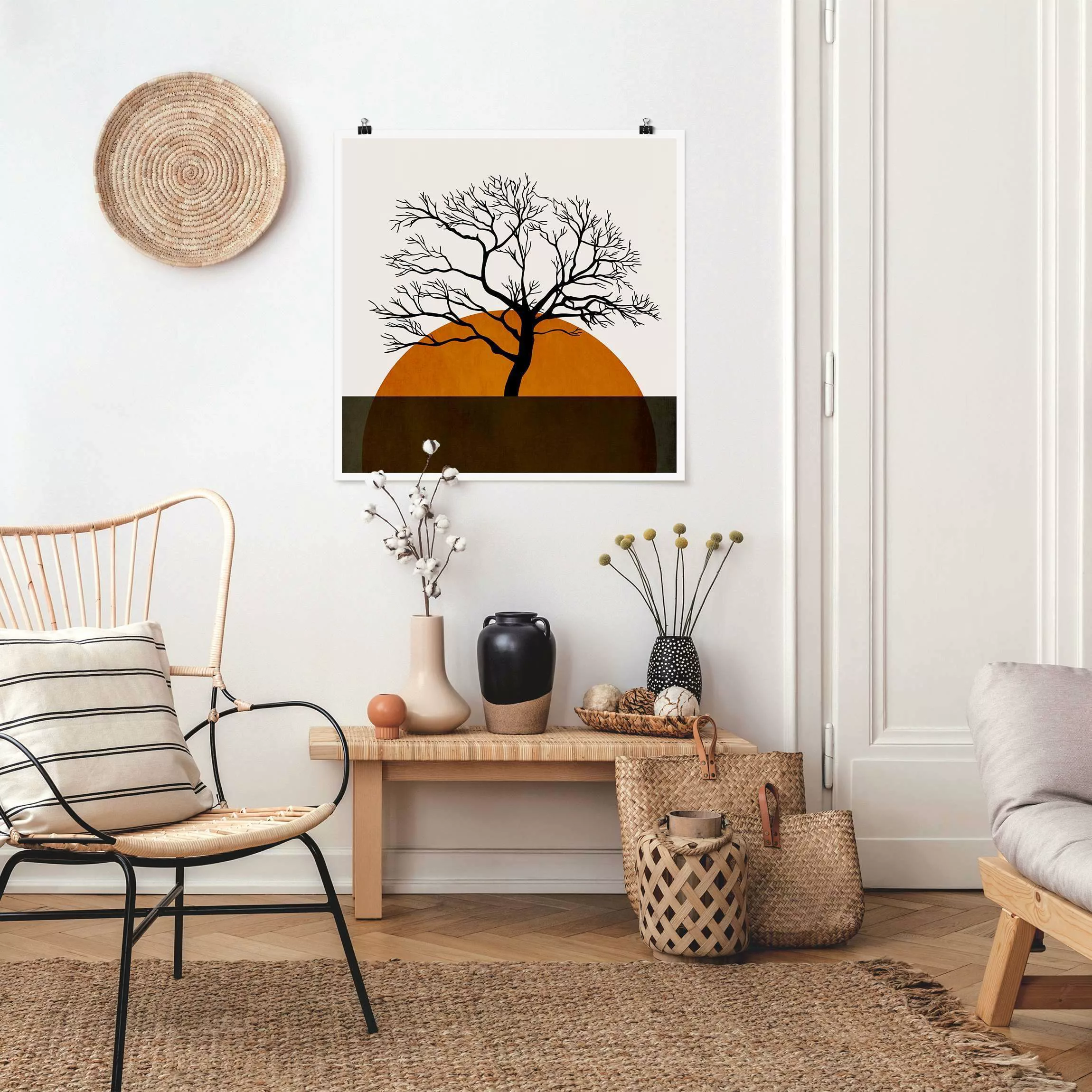 Poster Sonne mit Baum günstig online kaufen