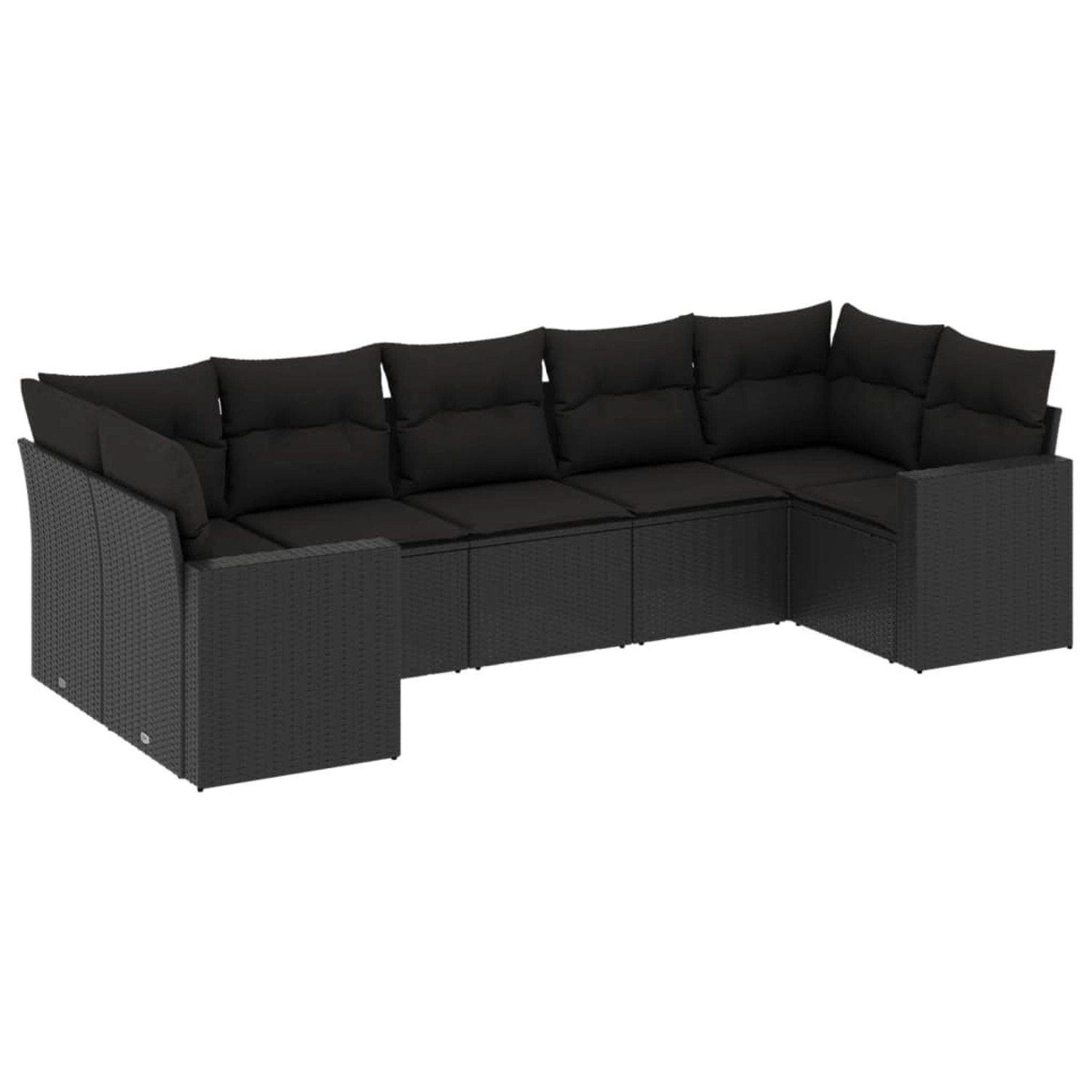 vidaXL 7-tlg Garten-Sofagarnitur mit Kissen Schwarz Poly Rattan Modell 15 günstig online kaufen