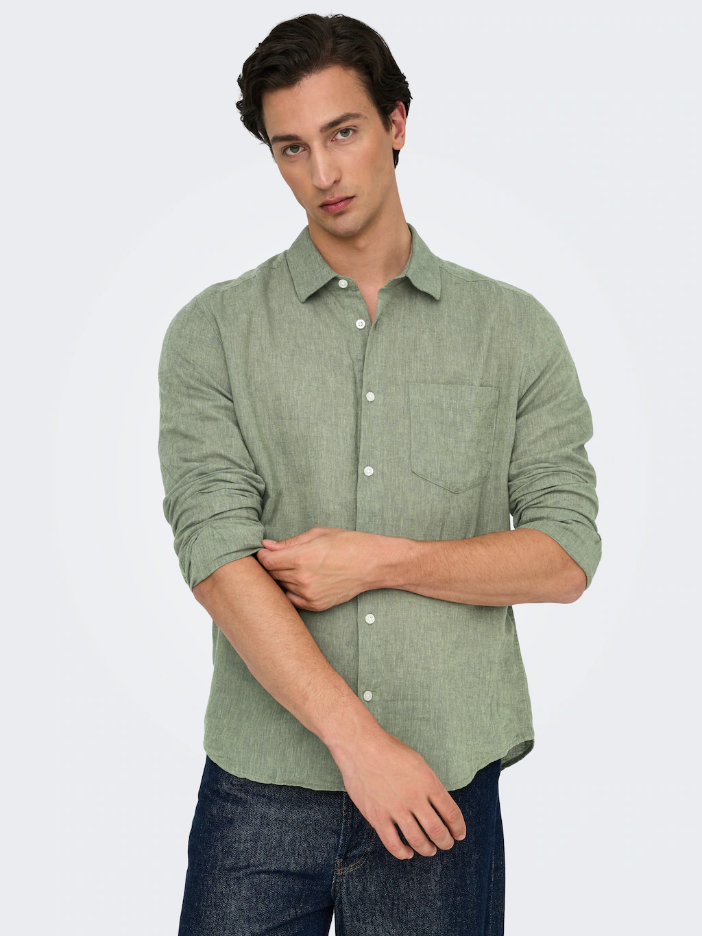 ONLY & SONS Langarmhemd "ONSCAIDEN LIFE REG LS 1 PKT SHIRT NOOS" günstig online kaufen