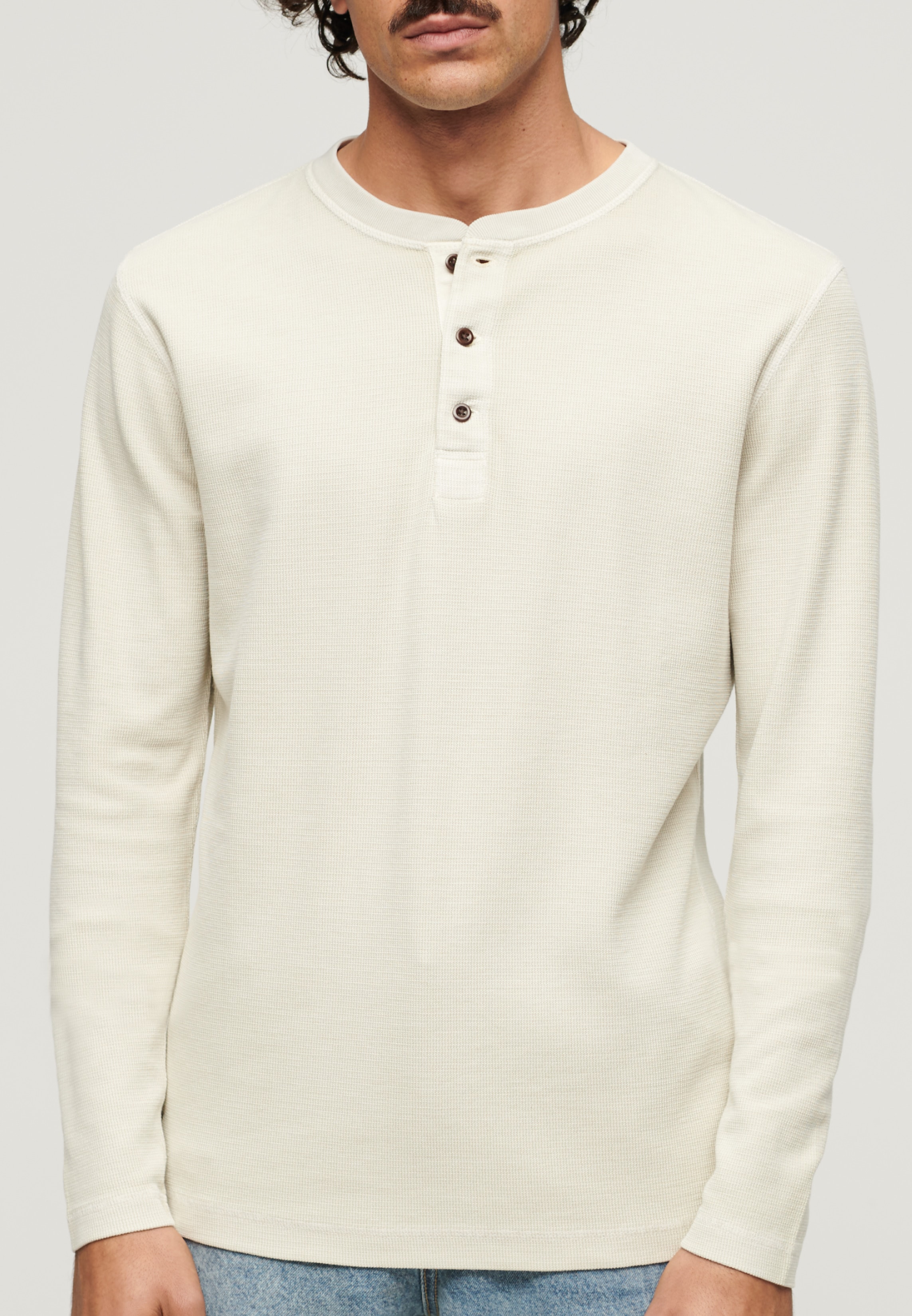 Superdry Langarmshirt "WAFFLE LONG SLEEVE HENLEY TOP" günstig online kaufen