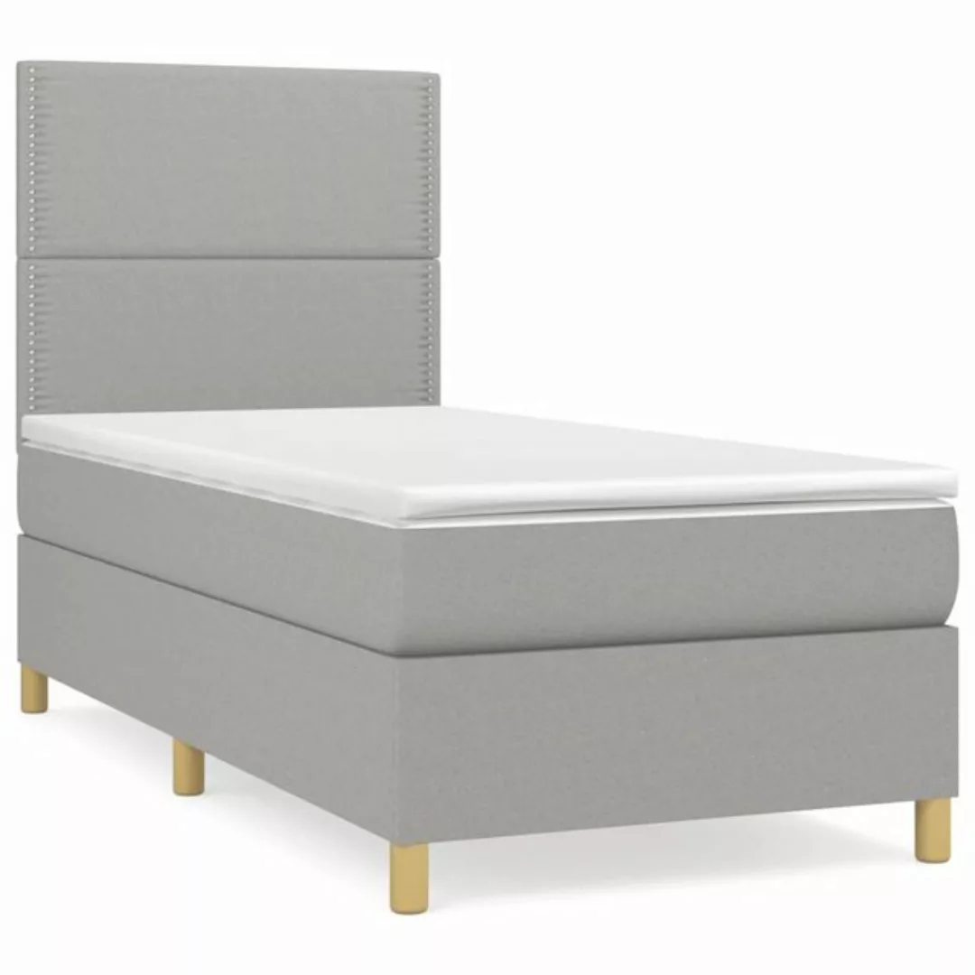 vidaXL Boxspringbett Boxspringbett mit Matratze Dunkelgrau 100x200 cm Stoff günstig online kaufen