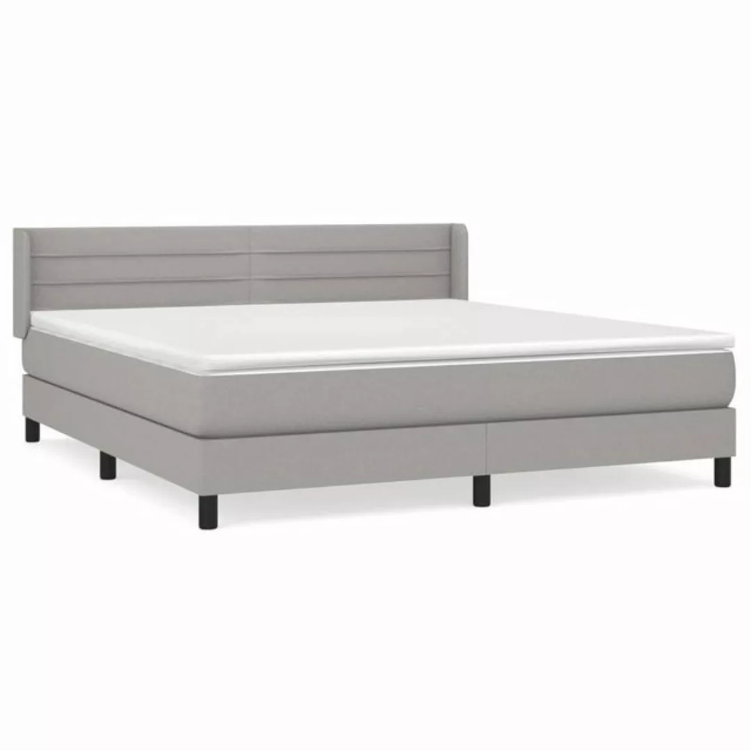 furnicato Bett Boxspringbett mit Matratze Hellgrau 160x200 cm Stoff (1-tlg) günstig online kaufen