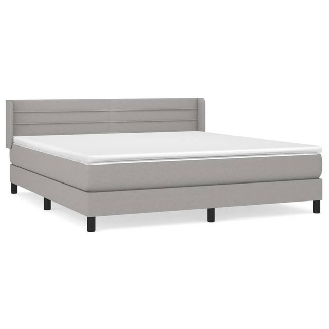 vidaXL Bettgestell Boxspringbett mit Matratze Hellgrau 180x200 cm Stoff Bet günstig online kaufen