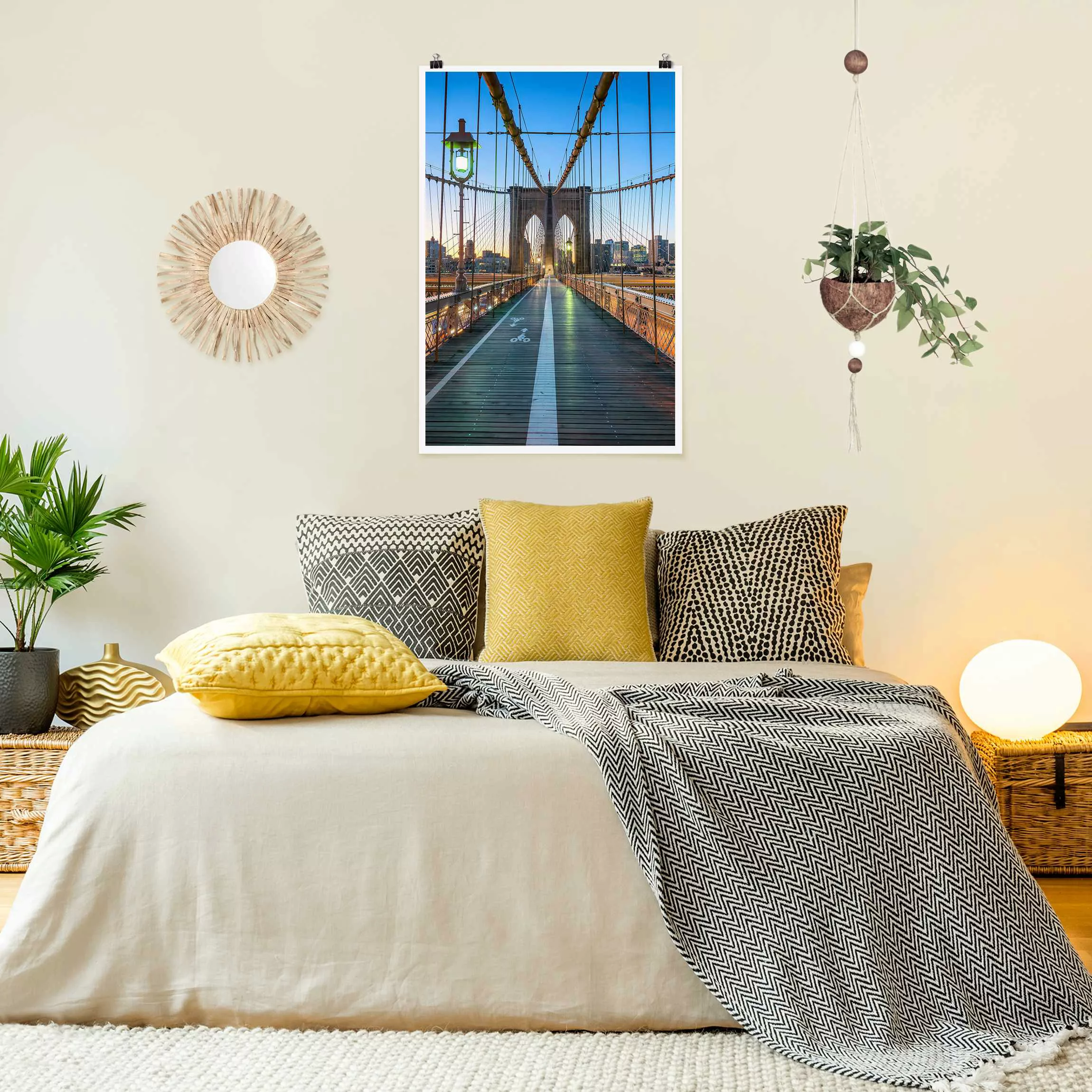Poster Morgenblick von der Brooklyn Bridge günstig online kaufen