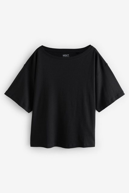 Next T-Shirt Relaxed Fit kastiges T-Shirt mit Schulterdetail (1-tlg) günstig online kaufen