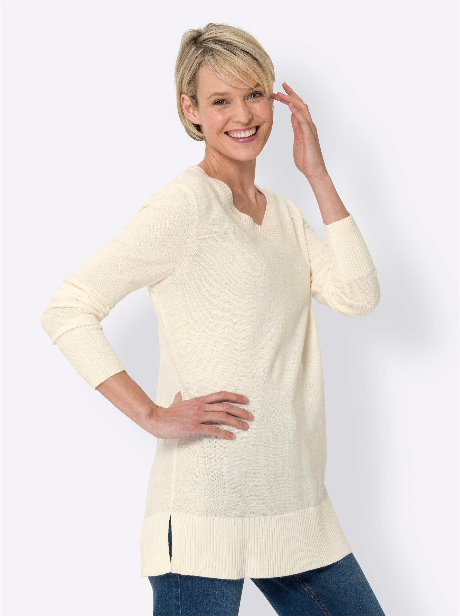 Sieh an! Strickpullover Longpullover günstig online kaufen