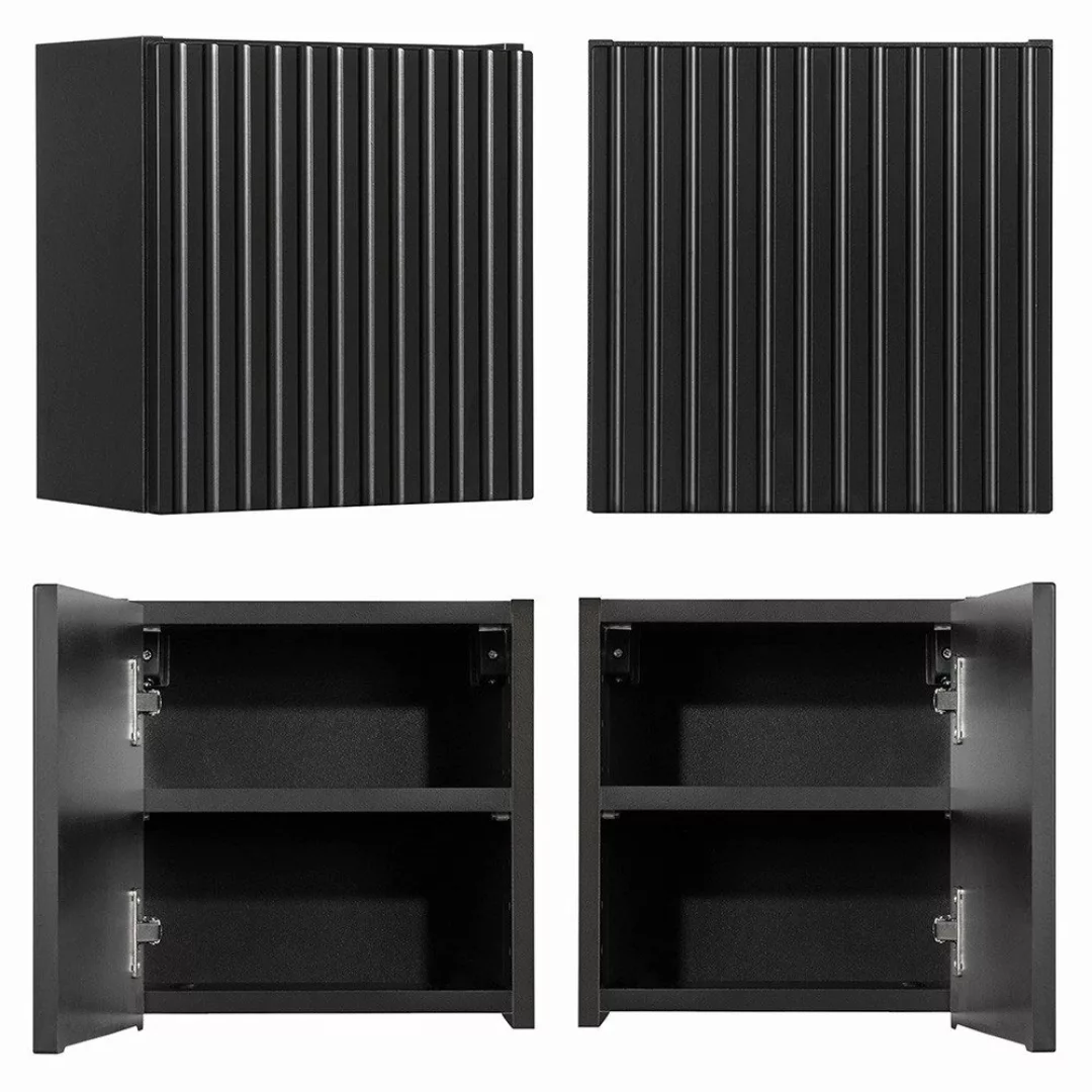 Lomadox Hängeschrank NEWPORT-56-BLACK 30x30cm, Badmöbel Wandschrank günstig online kaufen