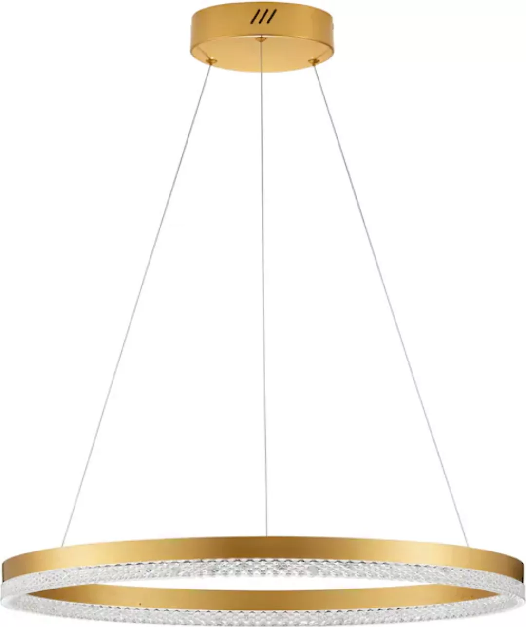 LED Pendelleuchte Adria in Messing und Transparent 32W 3288lm günstig online kaufen