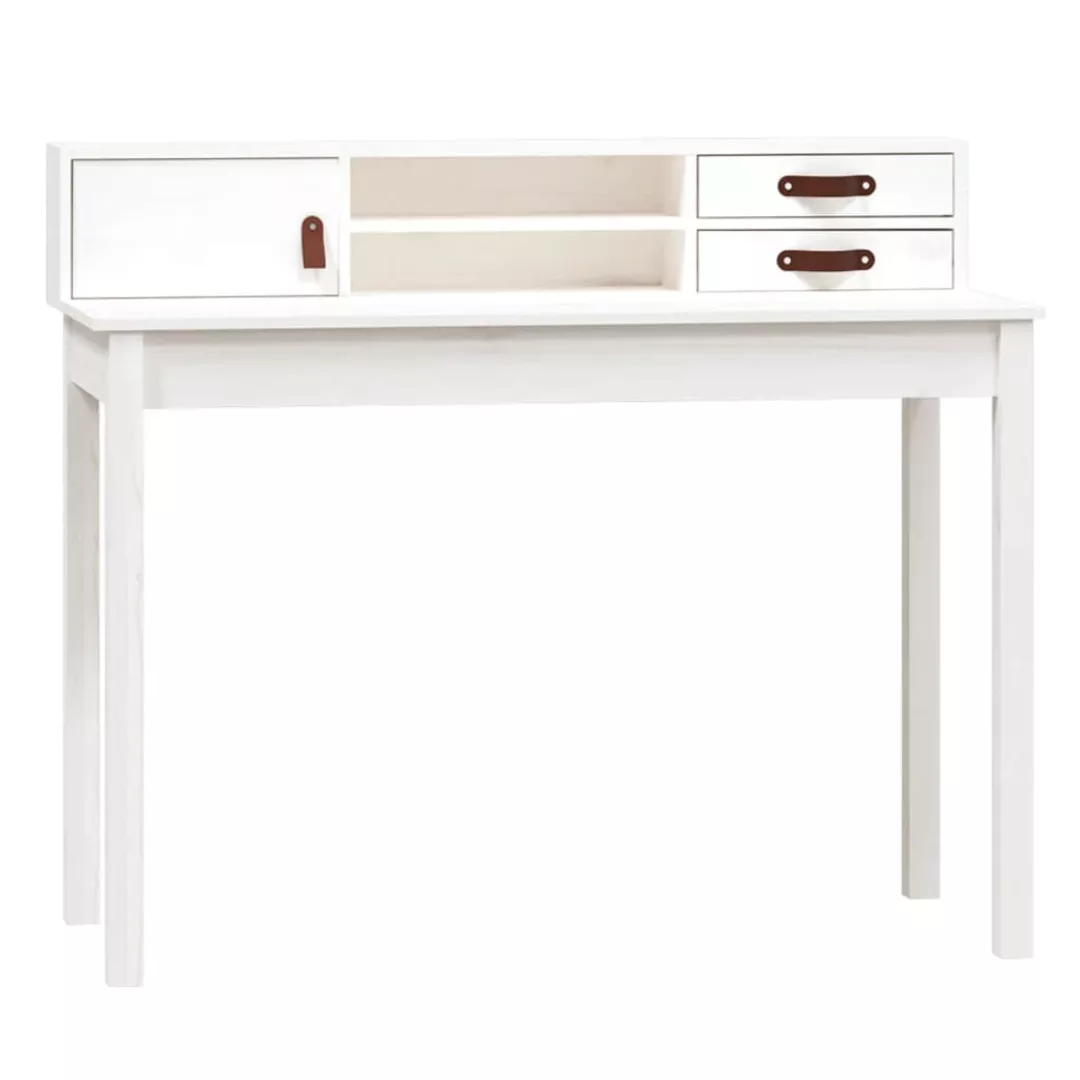 Vidaxl Schreibtisch Weiß 110x50x93 Cm Massivholz Kiefer günstig online kaufen