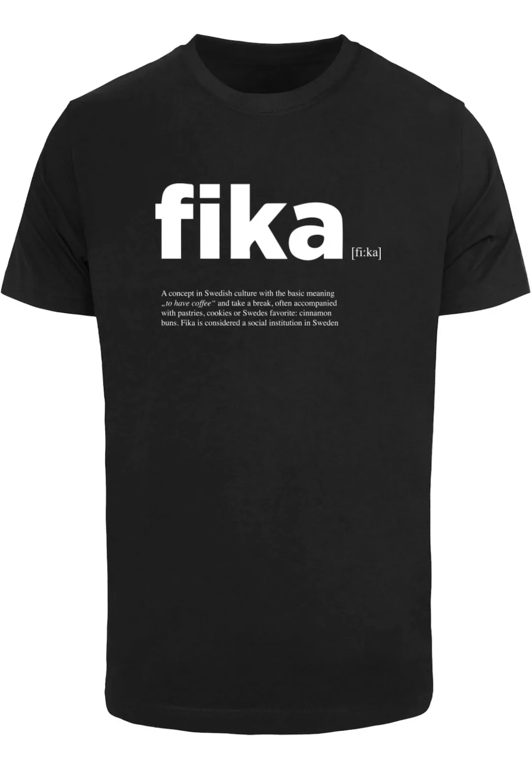 MisterTee Kurzarmshirt "MisterTee Herren Fika Definition Tee" günstig online kaufen