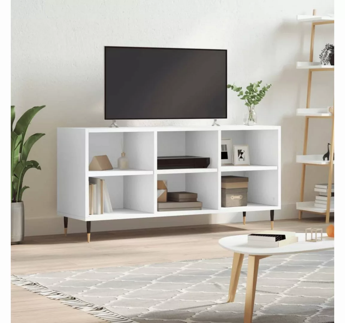 furnicato TV-Schrank Weiß 103,5x30x50 cm Holzwerkstoff günstig online kaufen