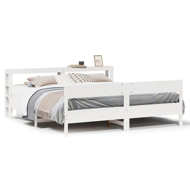 vidaXL Bett, Massivholzbett ohne Matratze Weiß 200x200 cm Kiefernholz günstig online kaufen