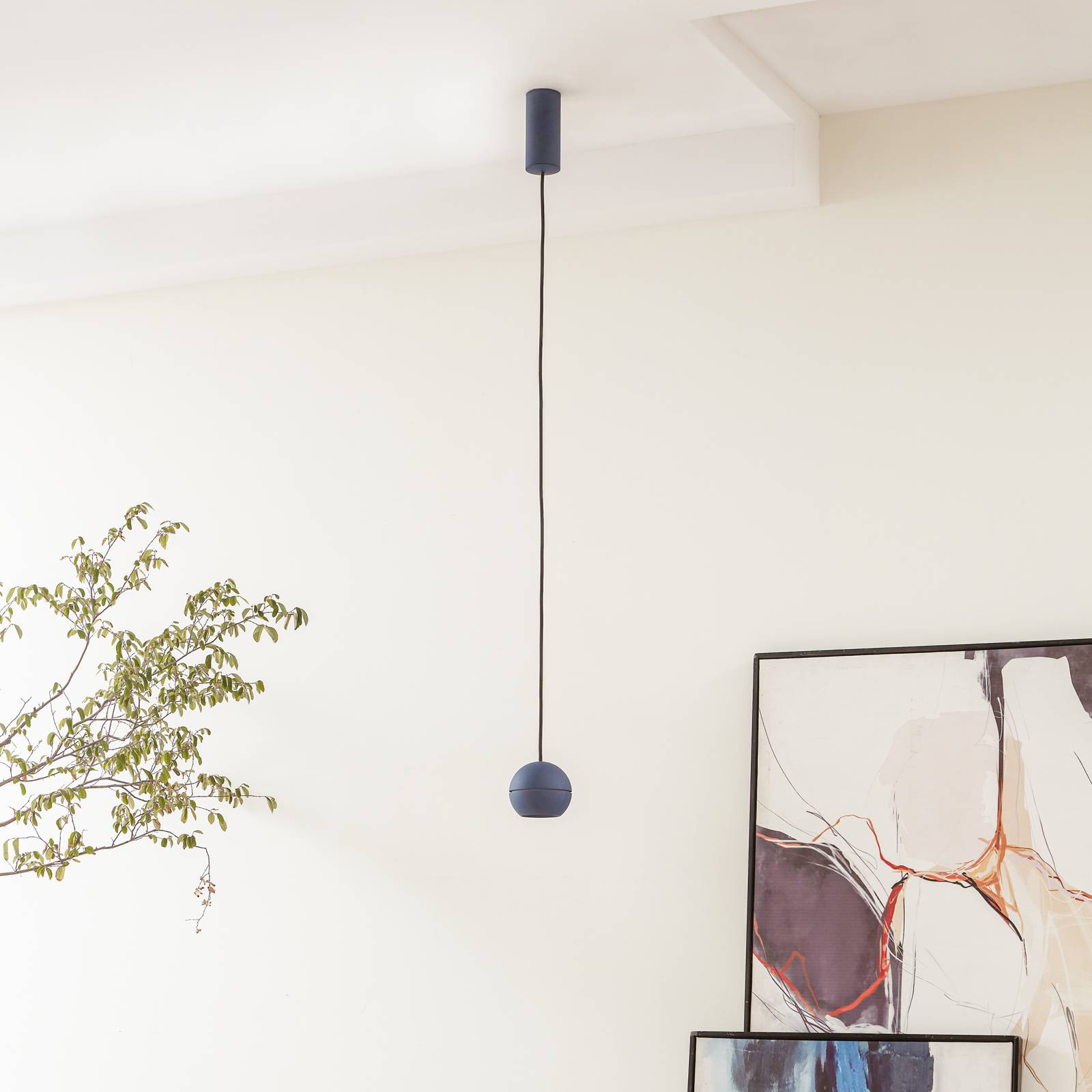 Lucande LED-Hängeleuchte Plarion, blau, Aluminium, Ø 9 cm günstig online kaufen