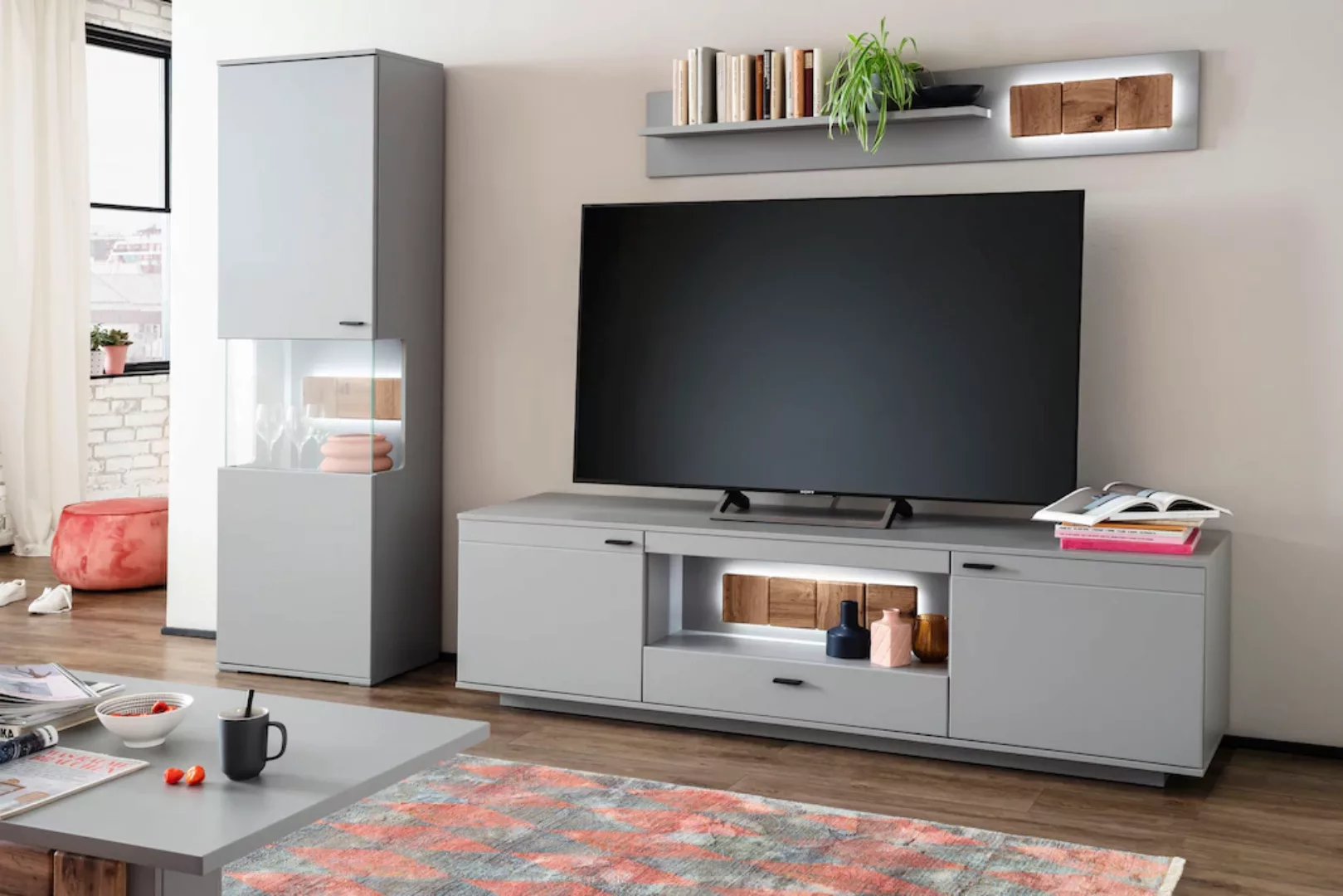 MCA furniture Lowboard "Zadar", TV Schrank für TV bis 80 Zoll, Arktis Grau, günstig online kaufen