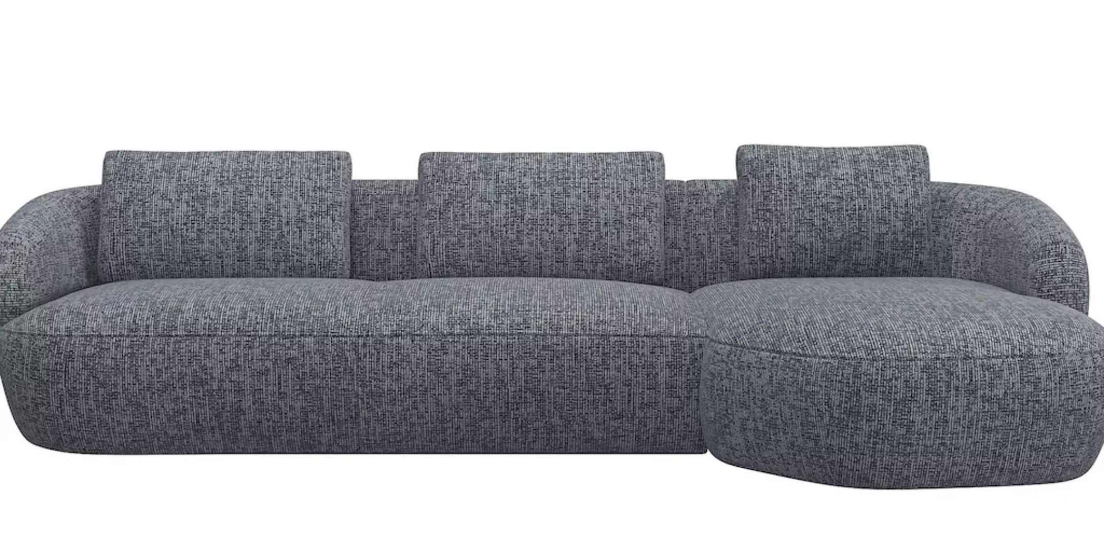 FLEXLUX Wohnlandschaft "Torino, rund, L-Form, Sofa-Ecke mit Recamiere, Long günstig online kaufen