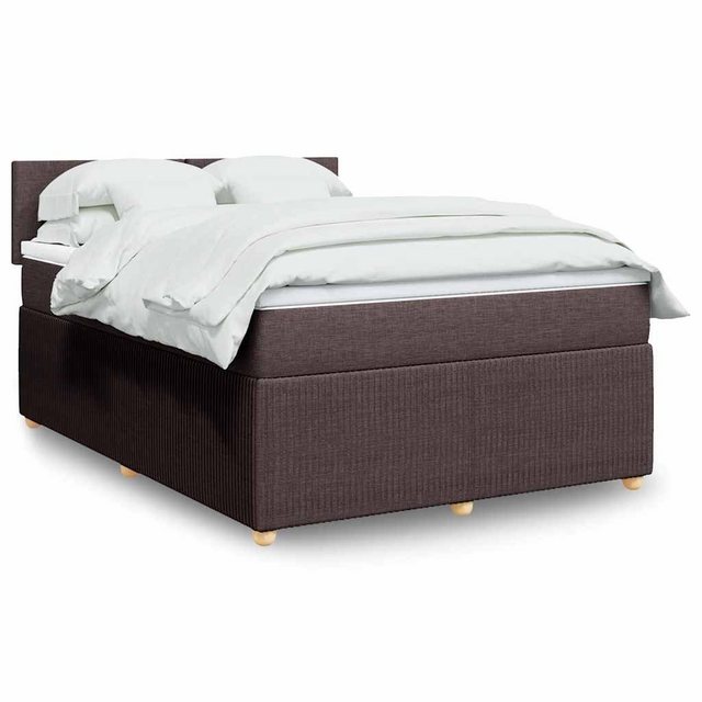 vidaXL Boxspringbett, Boxspringbett mit Matratze Dunkelbraun 140x190 cm Sto günstig online kaufen