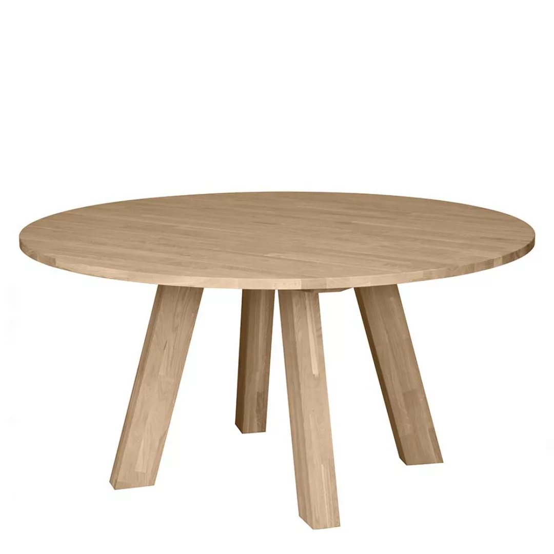 Runder Holz Esszimmertisch aus Eiche 150 cm Durchmesser günstig online kaufen