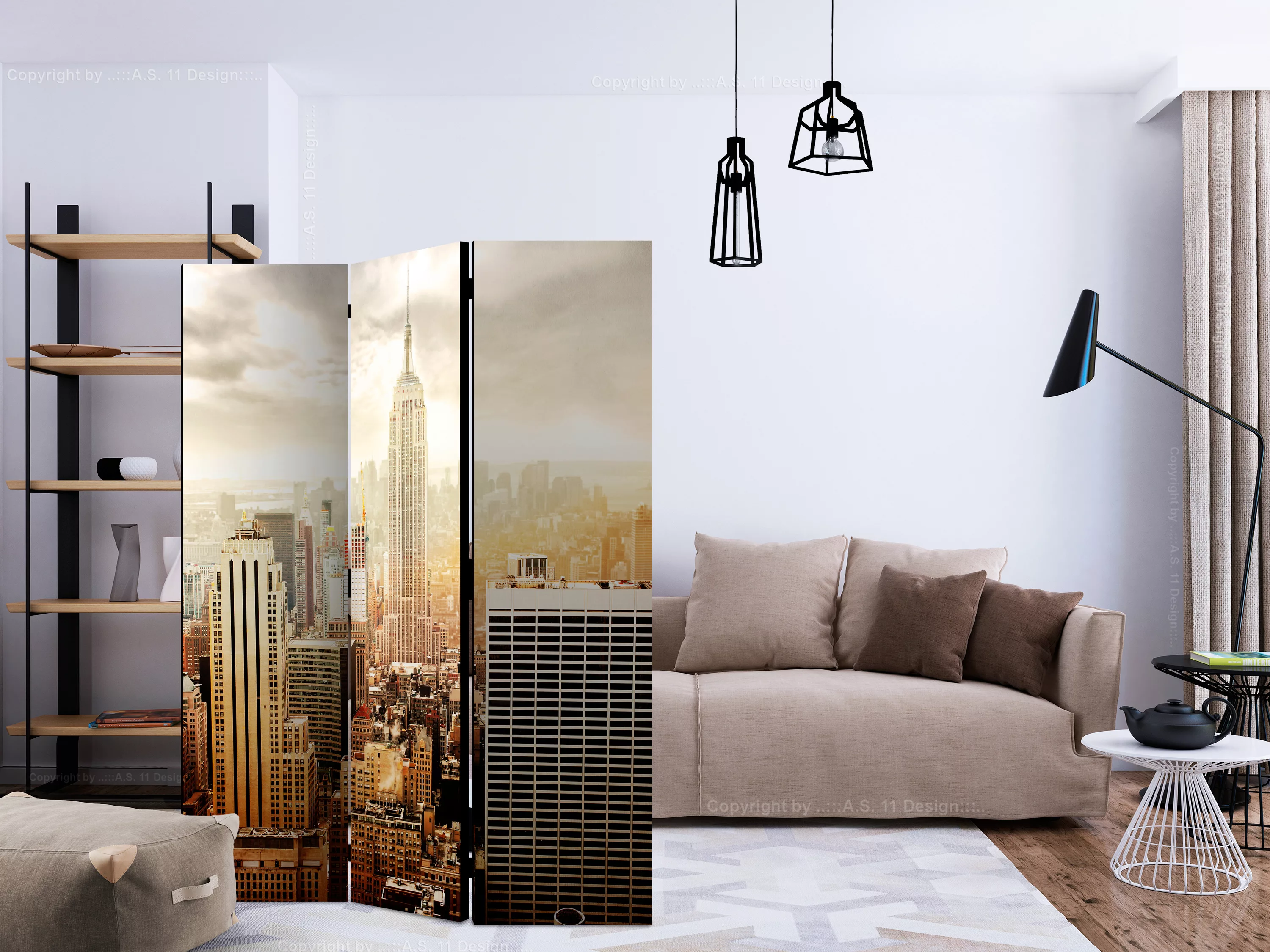 3-teiliges Paravent - Uncombed By Wind  [room Dividers] günstig online kaufen