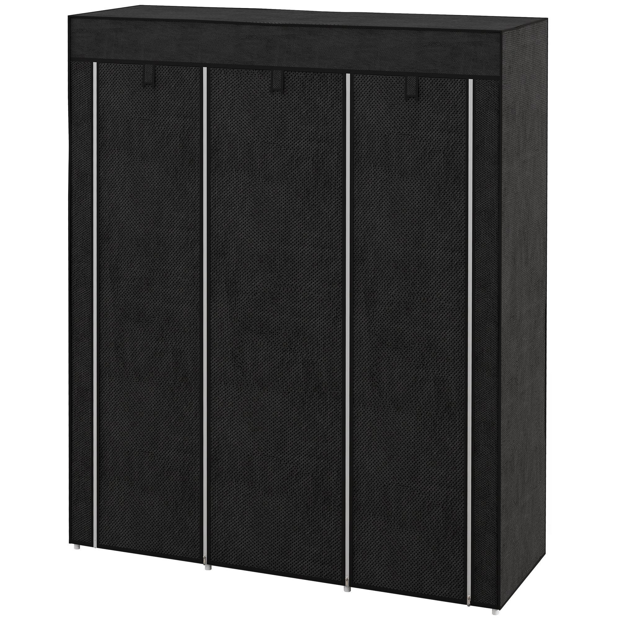 HOMCOM Stoffschrank mit Kleiderstange 8 Ebenen 125x43x162,5cm hellgrau plat günstig online kaufen