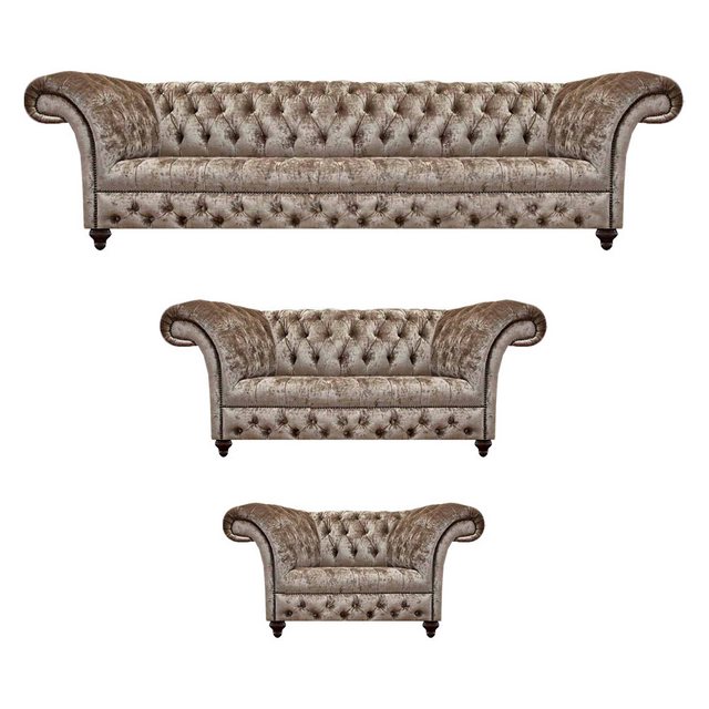 JVmoebel Chesterfield-Sofa Modern Couchgarnitur Möbel Chesterfield Set 3tlg günstig online kaufen