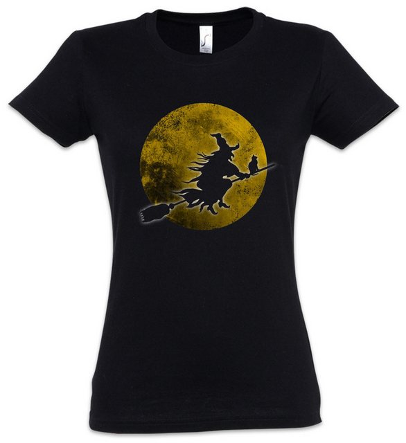 Urban Backwoods Print-Shirt Witch Moon Damen T-Shirt Hexe Mond Hexen Besen günstig online kaufen