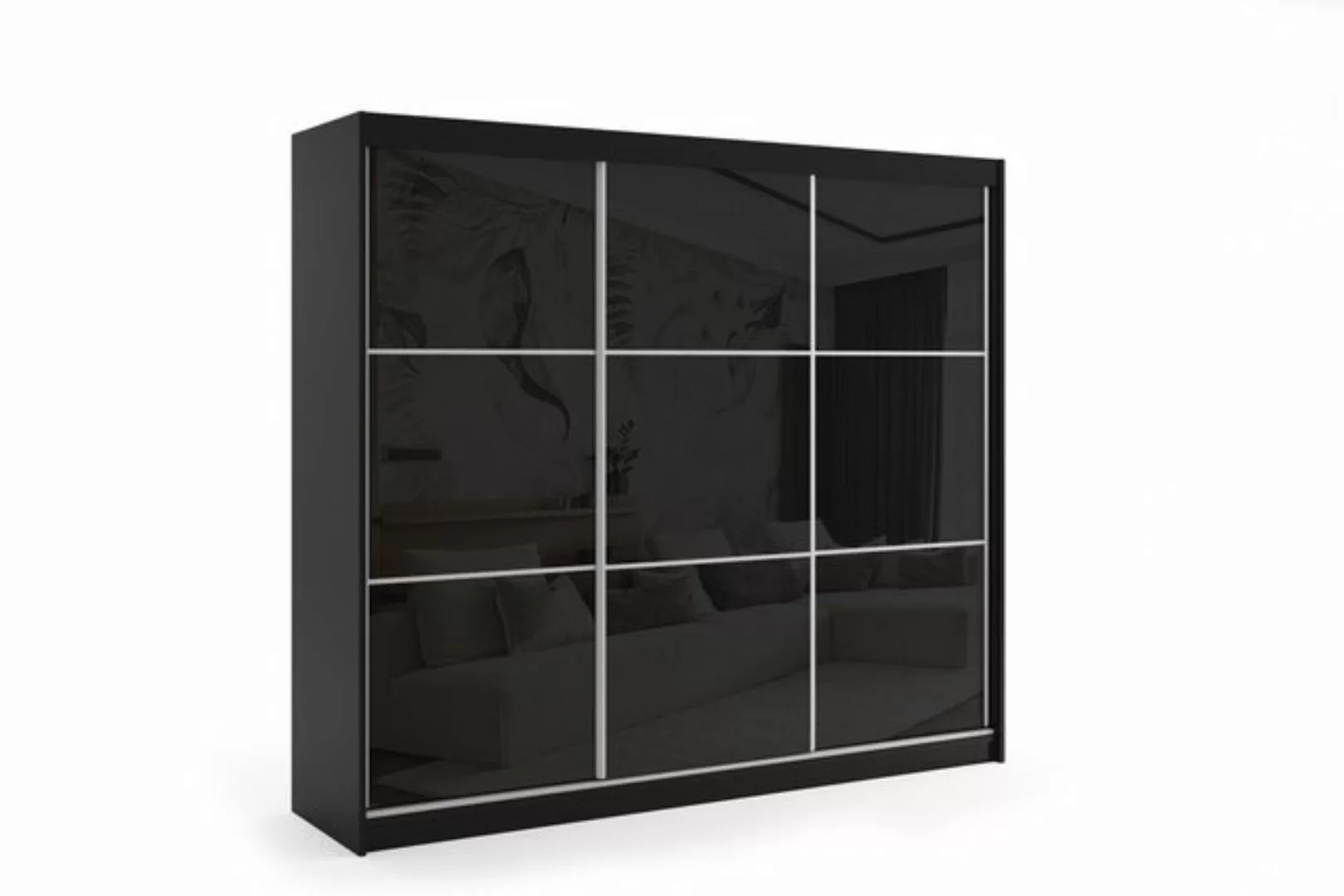 ALTDECOR Schiebetürenschrank VIVI (Kleiderschrank Aluminium-Leisten, Lacobe günstig online kaufen