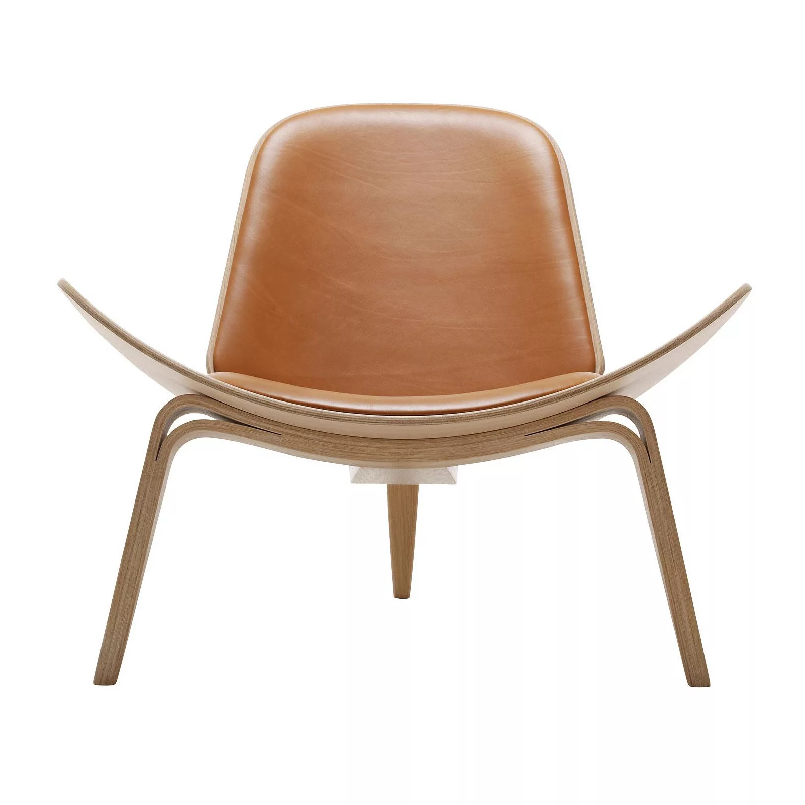 Carl Hansen - Carl Hansen CH07 Shell Chair Lounge Sessel - cognac/Leder Tho günstig online kaufen