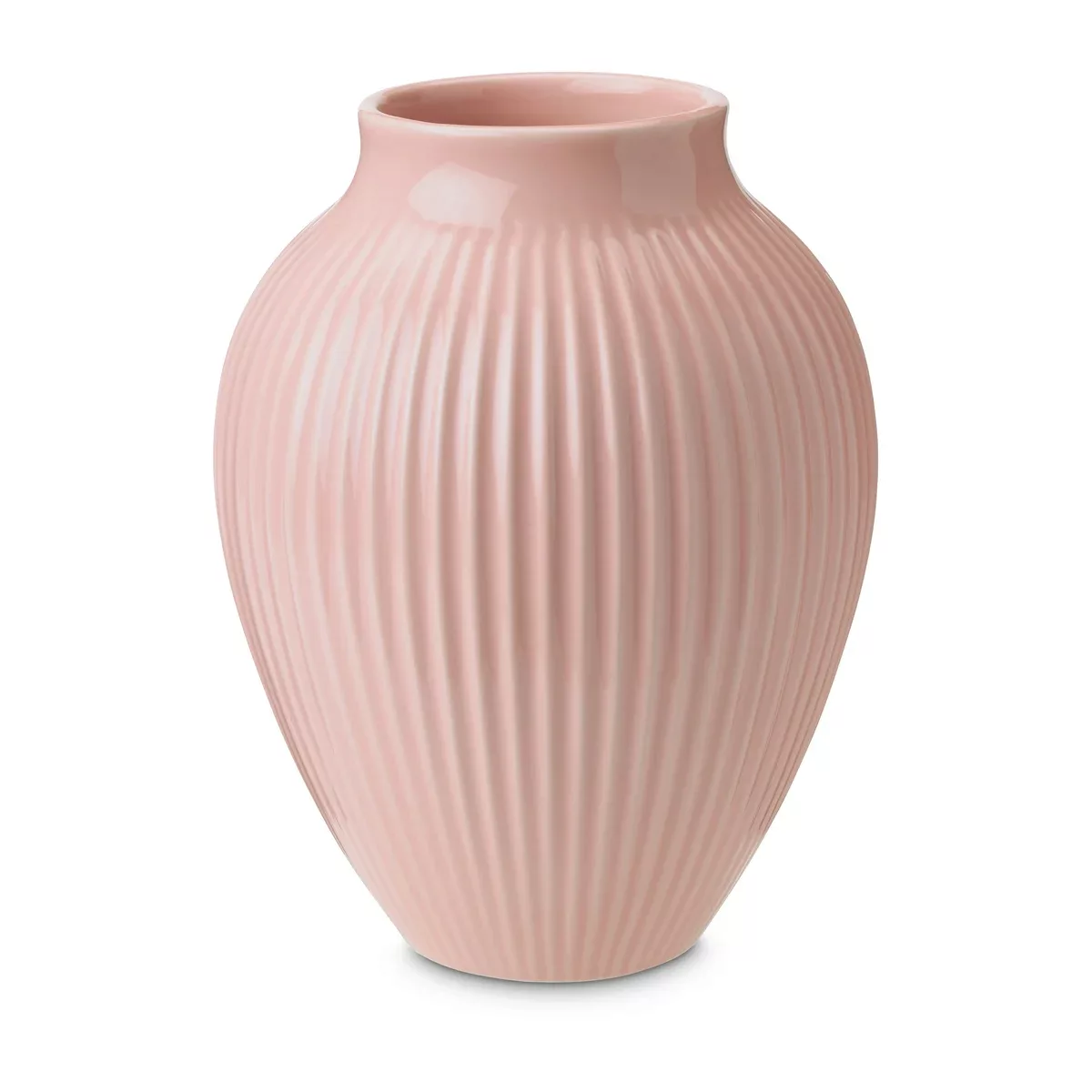Knabstrup Vase geriffelt 20cm Rosa günstig online kaufen