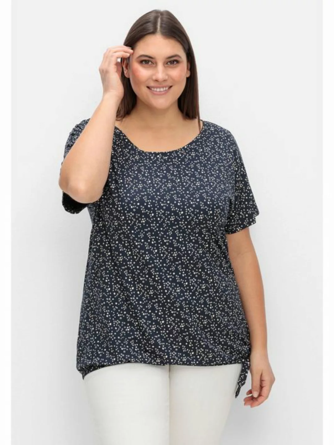 Sheego T-Shirt "Große Größen", mit Gummizugbund und Knotendetail günstig online kaufen