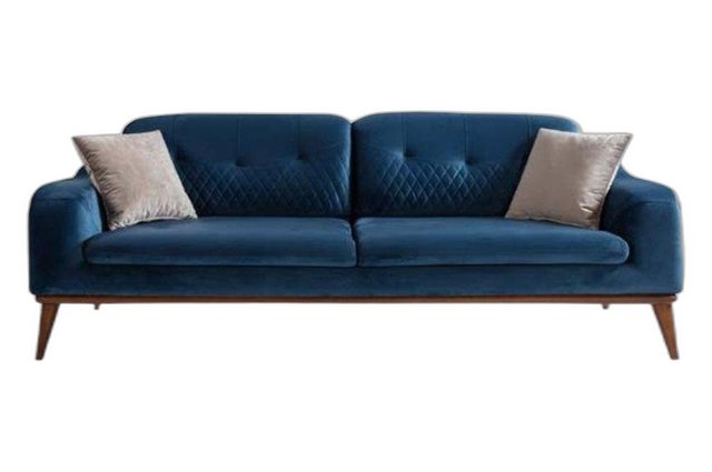 Xlmoebel 3-Sitzer Blaues Sofa Wohnzimmer Drei-Sitzer Sitzpolsterung Couch, günstig online kaufen