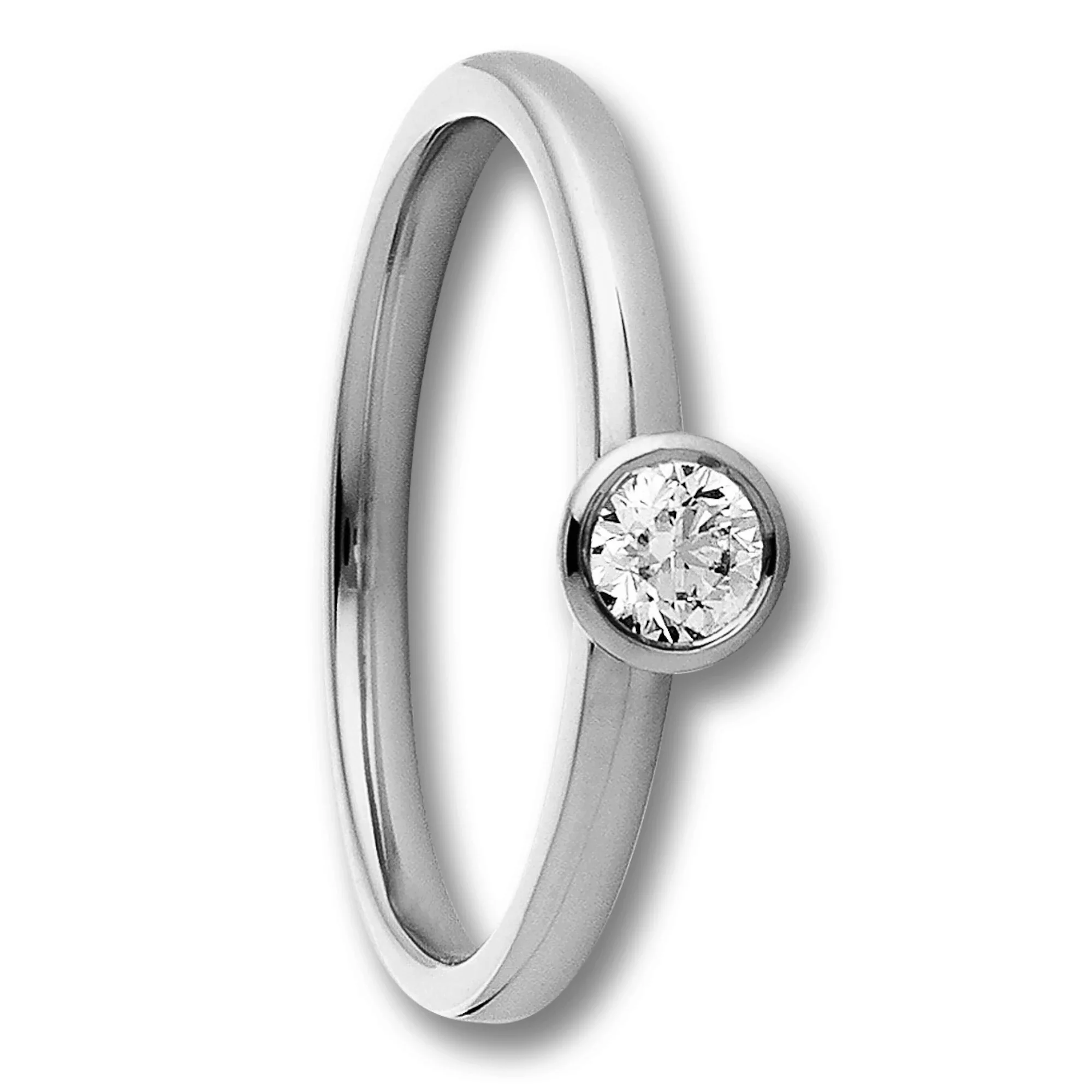 ONE ELEMENT Diamantring "0.25 ct Diamant Brillant Zarge Ring aus 750 Weißgo günstig online kaufen