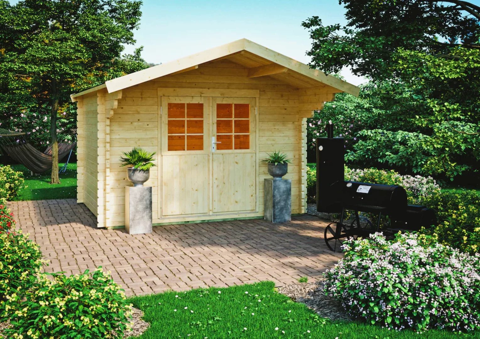 Kiehn-Holz Gartenhaus KH 44-005 Natur Unbehandelt 300 cm x 250 cm günstig online kaufen