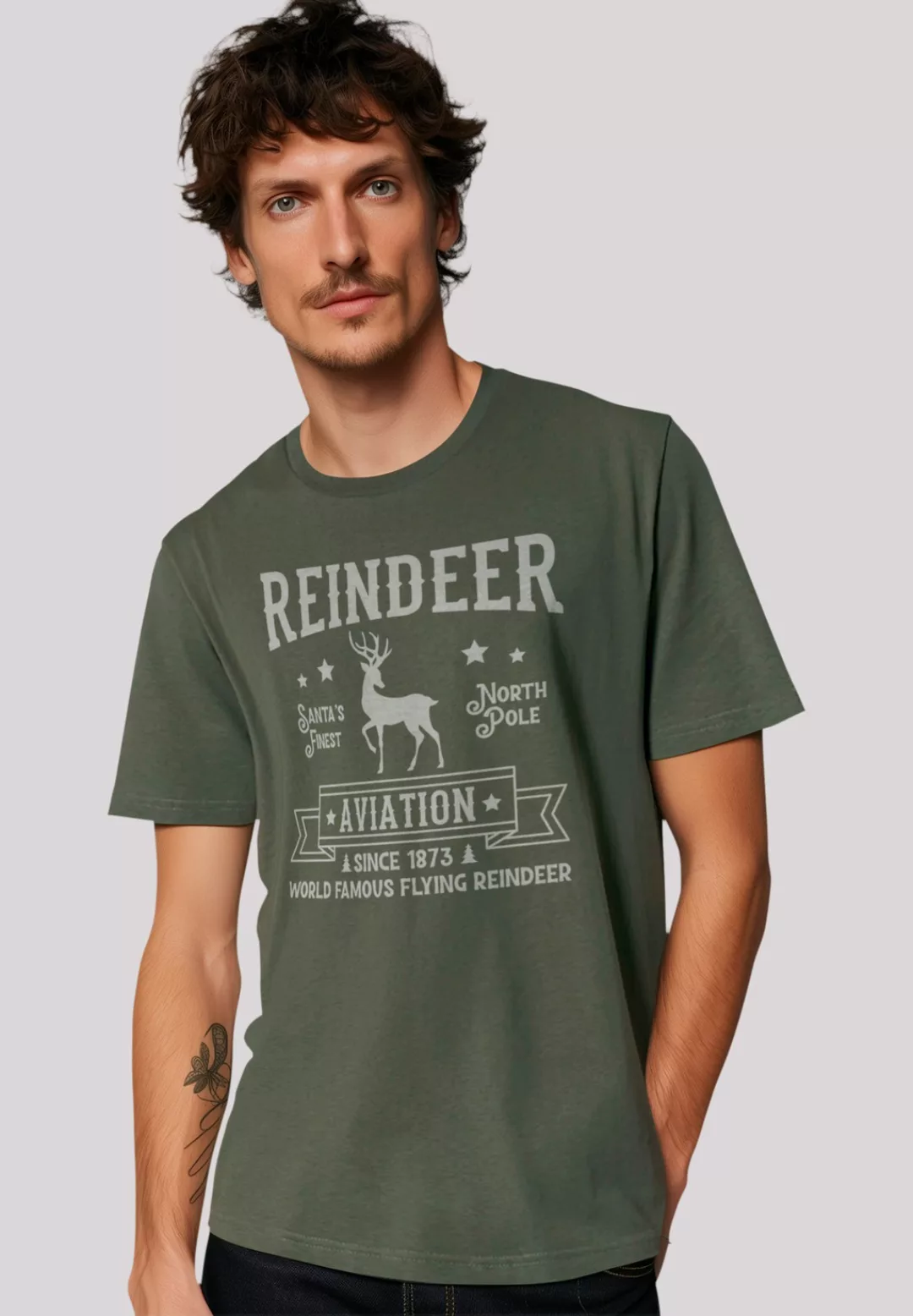 F4NT4STIC T-Shirt "Reindeer Aviation Retro Weihnachts Sign", Premium Qualit günstig online kaufen