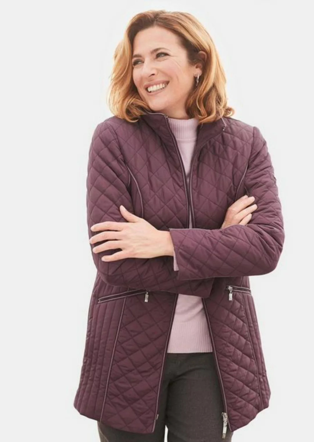 GOLDNER Steppjacke Longsteppjacke mit Kontrastpaspeln günstig online kaufen