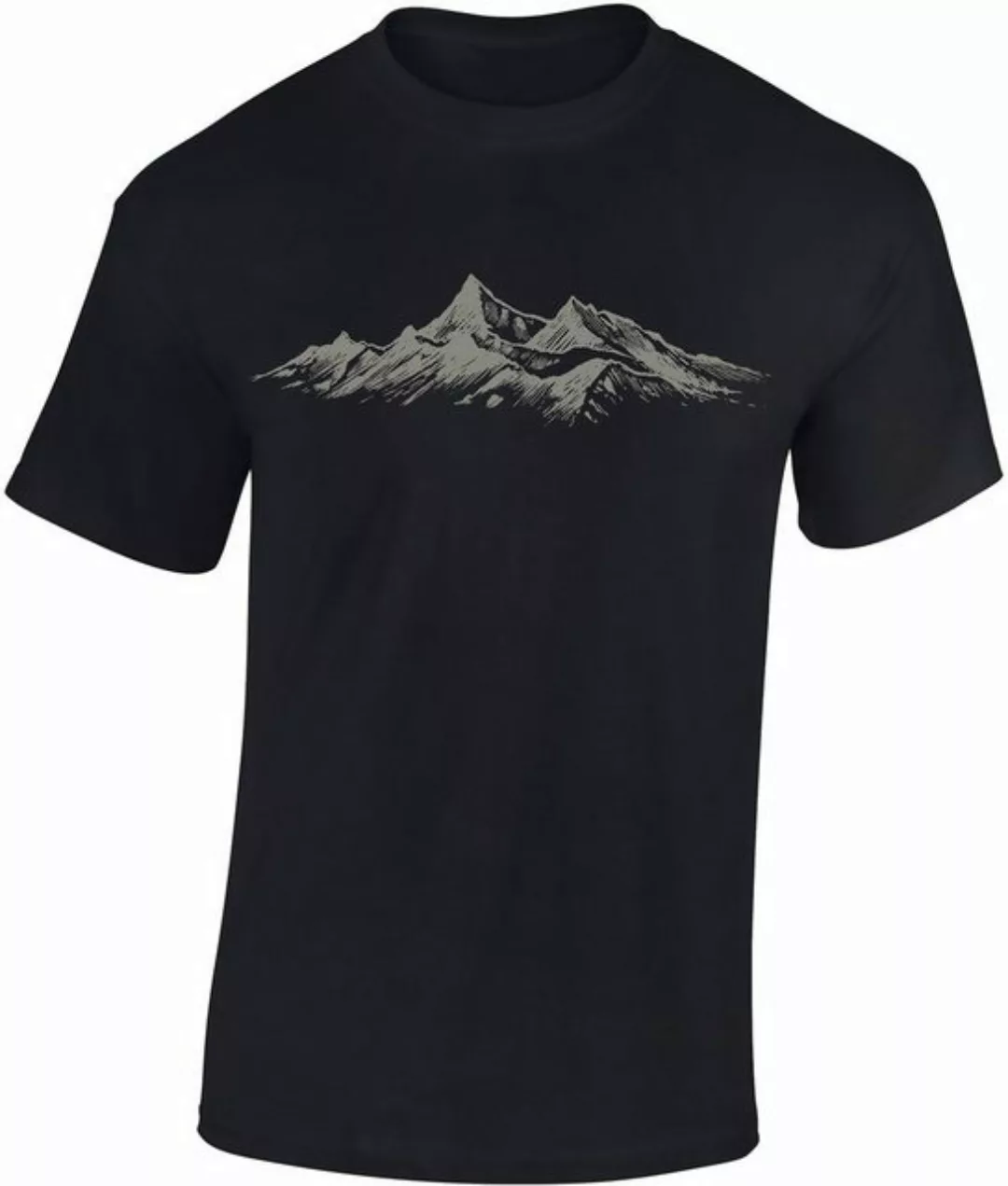 Baddery Print-Shirt Wander T-Shirt, "Alpengipfel", Kletter T-Shirt für Wand günstig online kaufen