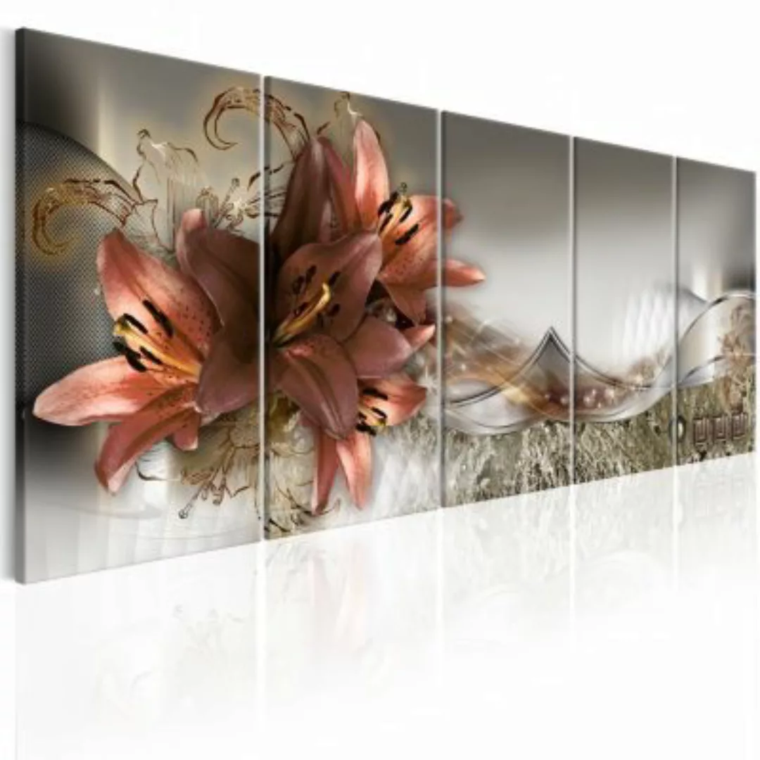 artgeist Wandbild Lilies and Abstraction mehrfarbig Gr. 200 x 80 günstig online kaufen
