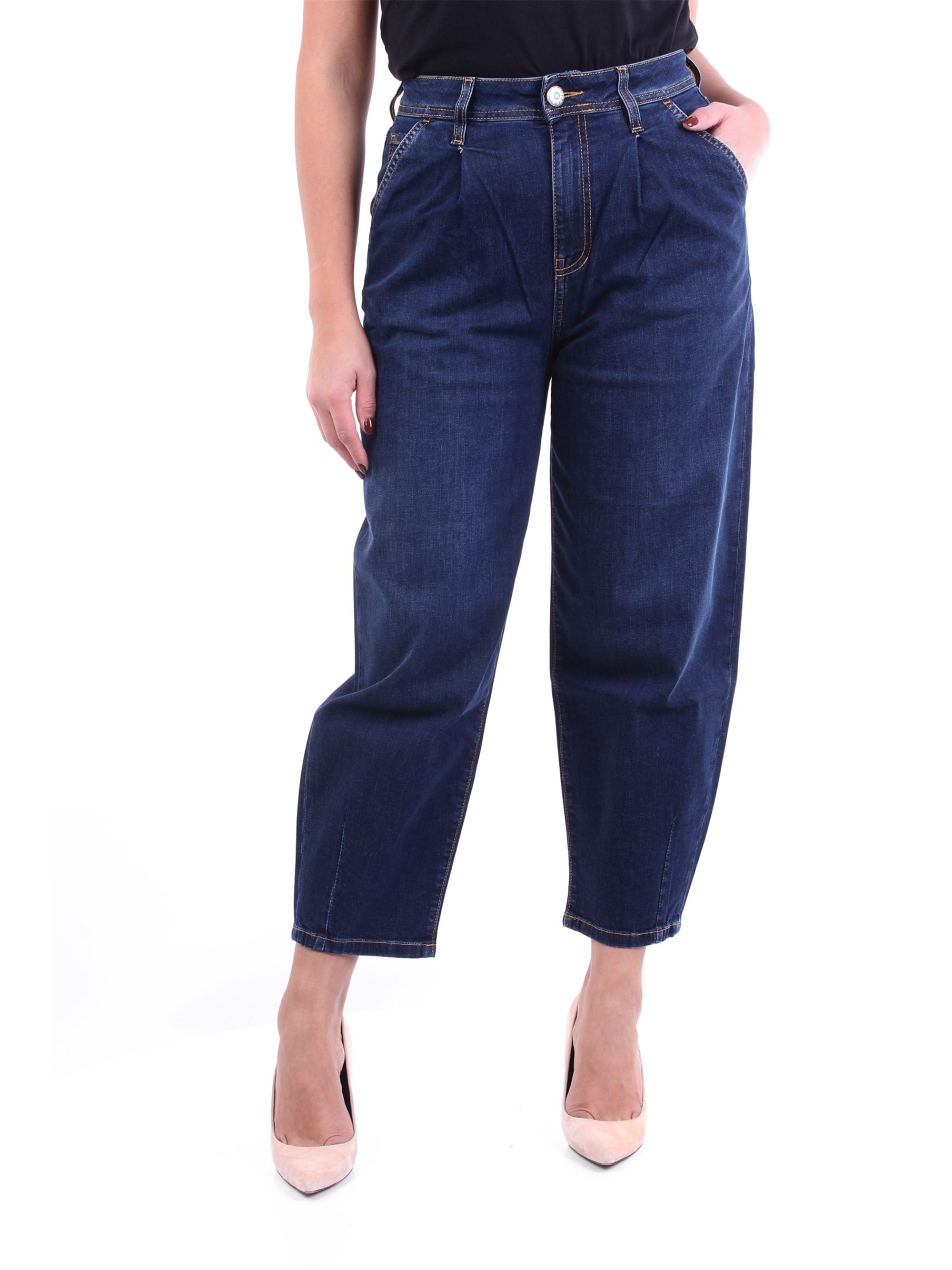 SHAFT JEANS verkürzte Damen Dunkelblau günstig online kaufen