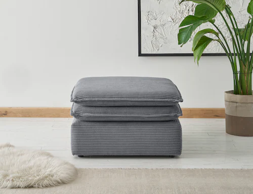 Places of Style Hocker »PIAGGE«, Hochwertiger Cord, passend zum Sessel günstig online kaufen