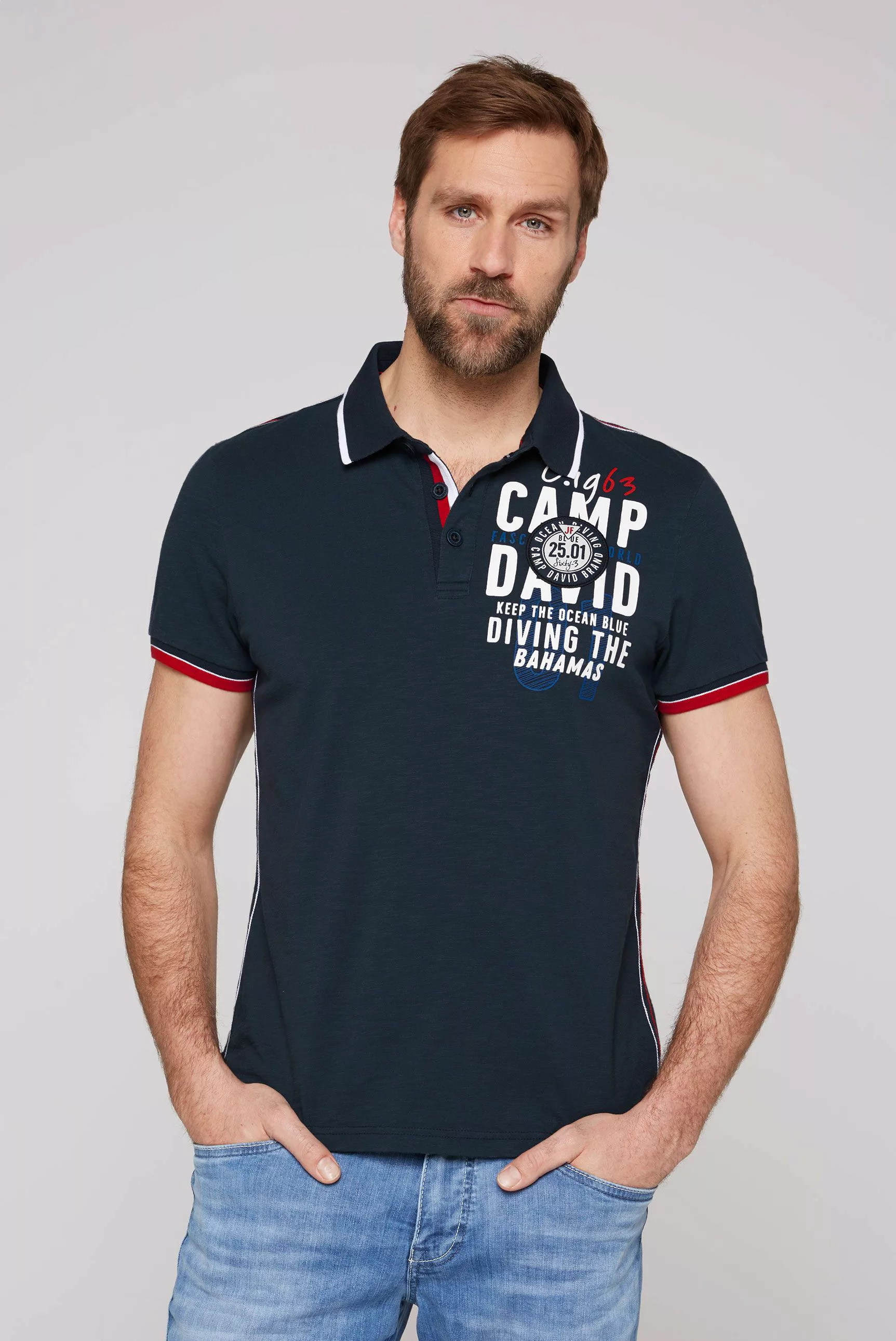 CAMP DAVID Poloshirt, mit Kontrastnähten günstig online kaufen