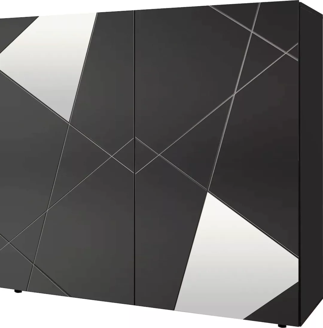 INOSIGN Highboard "Vittoria", Breite 121 cm, Front mit Siebdruck und Spiege günstig online kaufen