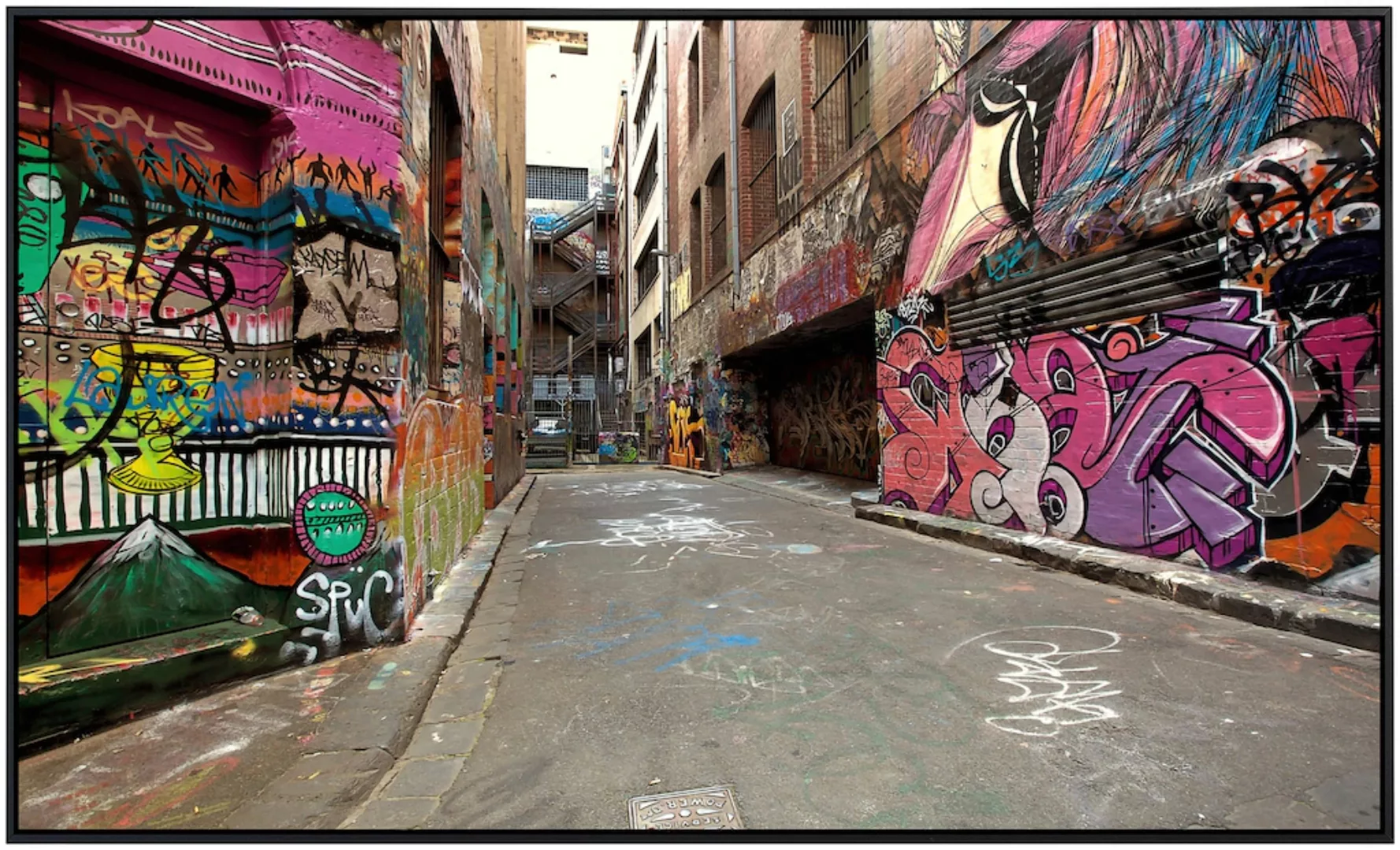 Papermoon Infrarotheizung »Graffiti Gasse«, sehr angenehme Strahlungswärme günstig online kaufen