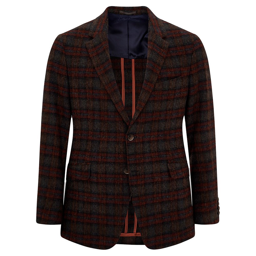 Hackett Brushed Tartan Plaid Blazer 42 Brown / Ornge günstig online kaufen