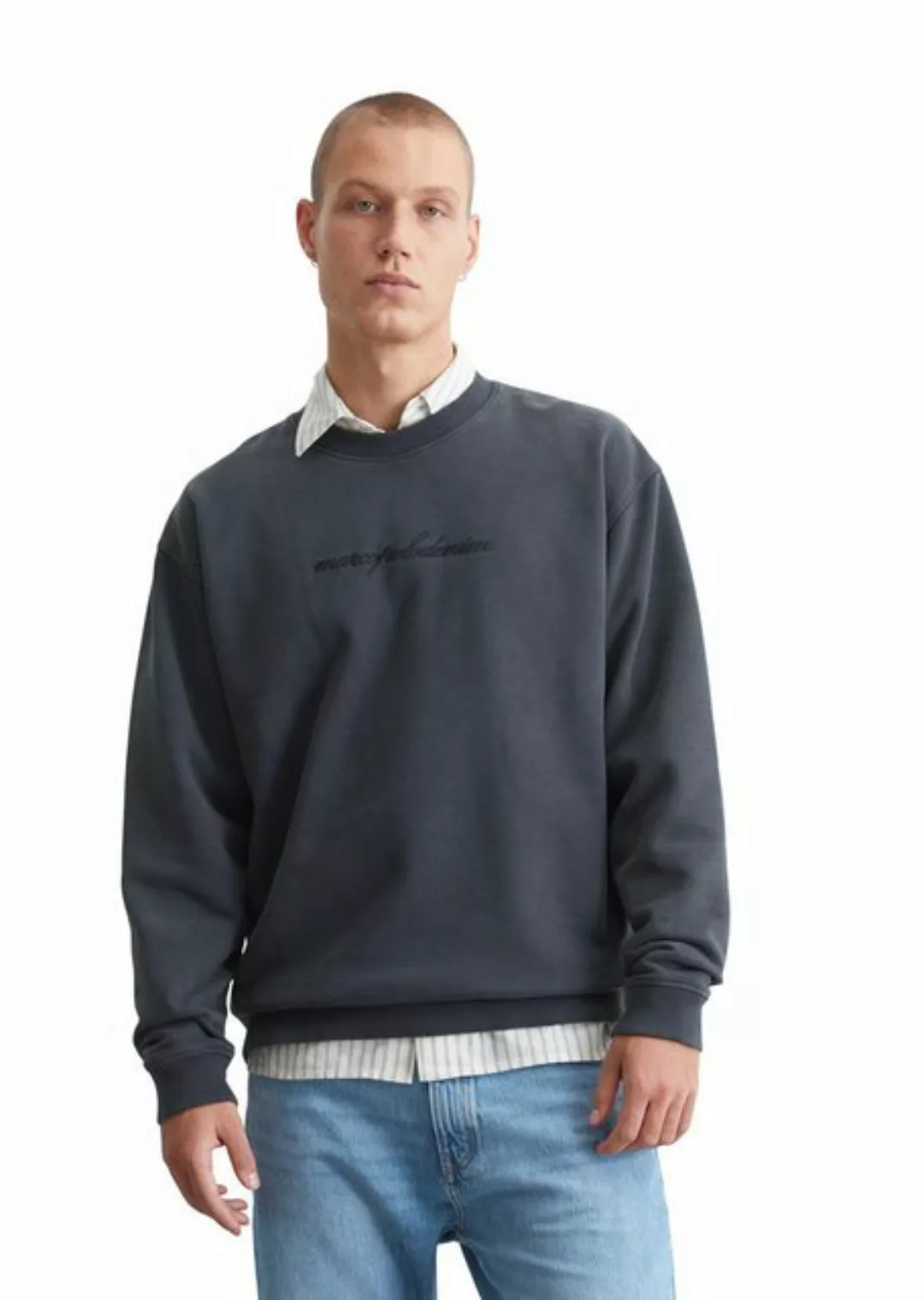 Marc O'Polo DENIM Sweatshirt mit Ton-in-Ton-Stickerei günstig online kaufen