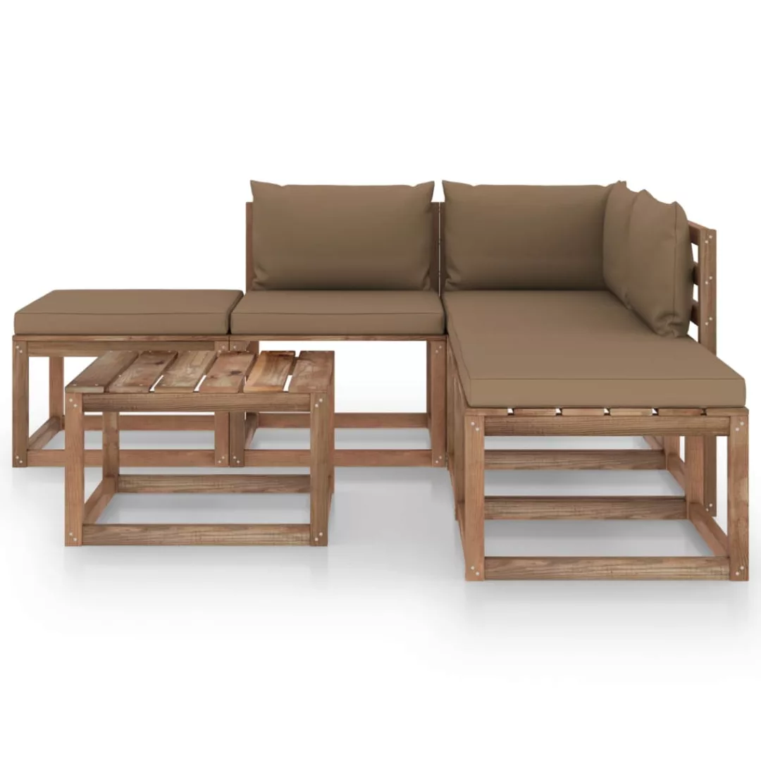 6-tlg. Garten-lounge-set Mit Taupe Kissen günstig online kaufen