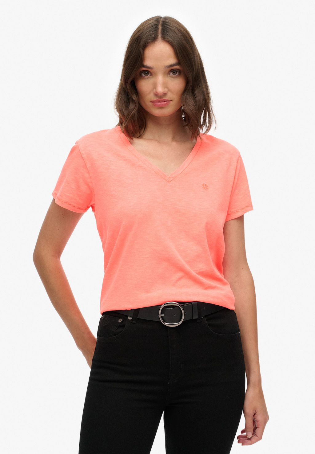 Superdry T-Shirt "STUDIOS SLUB EMB VEE TEE" günstig online kaufen