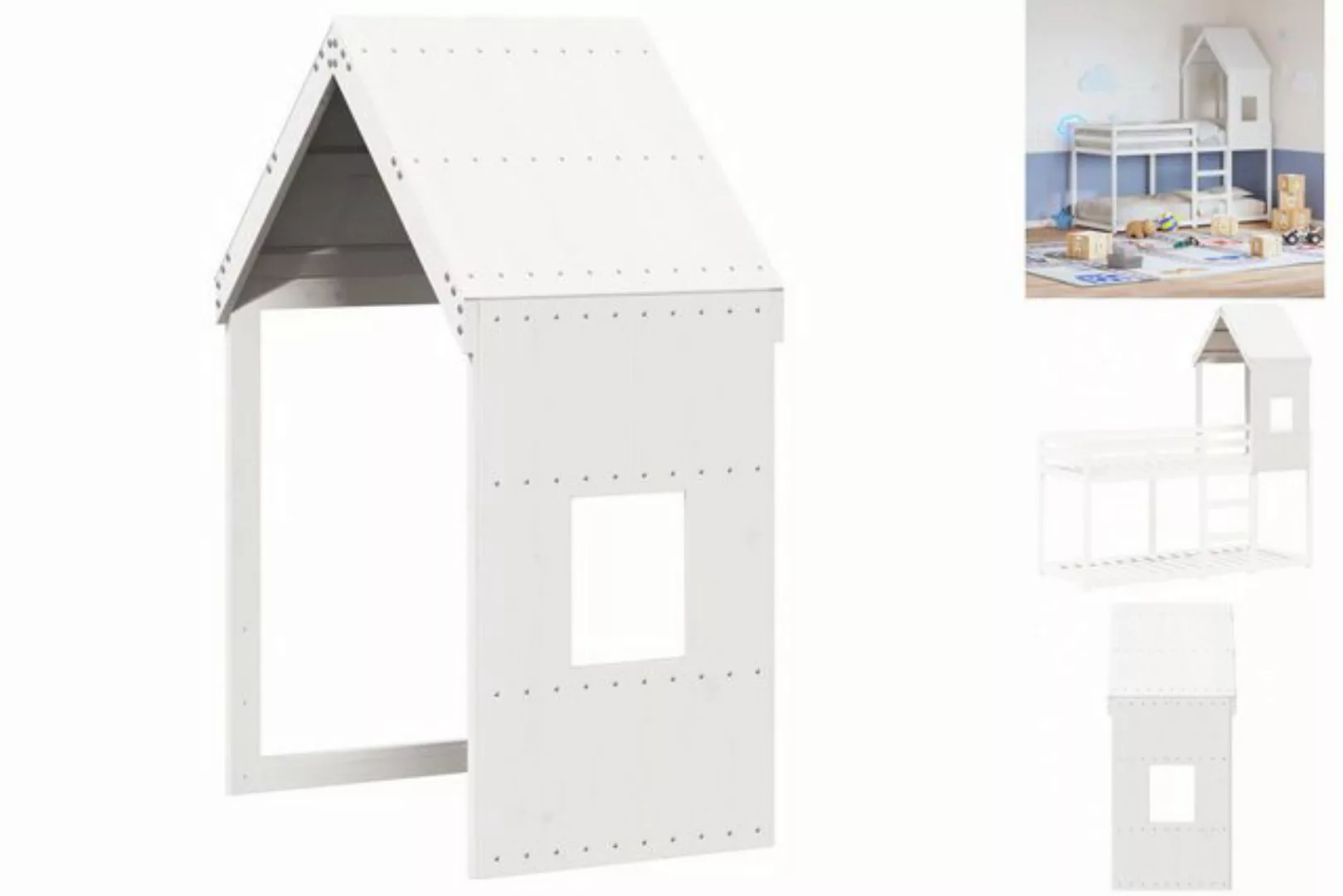 vidaXL Kinderbett Dach für Kinderbett Weiß 60x89x134,5 cm Massivholz Kiefer günstig online kaufen