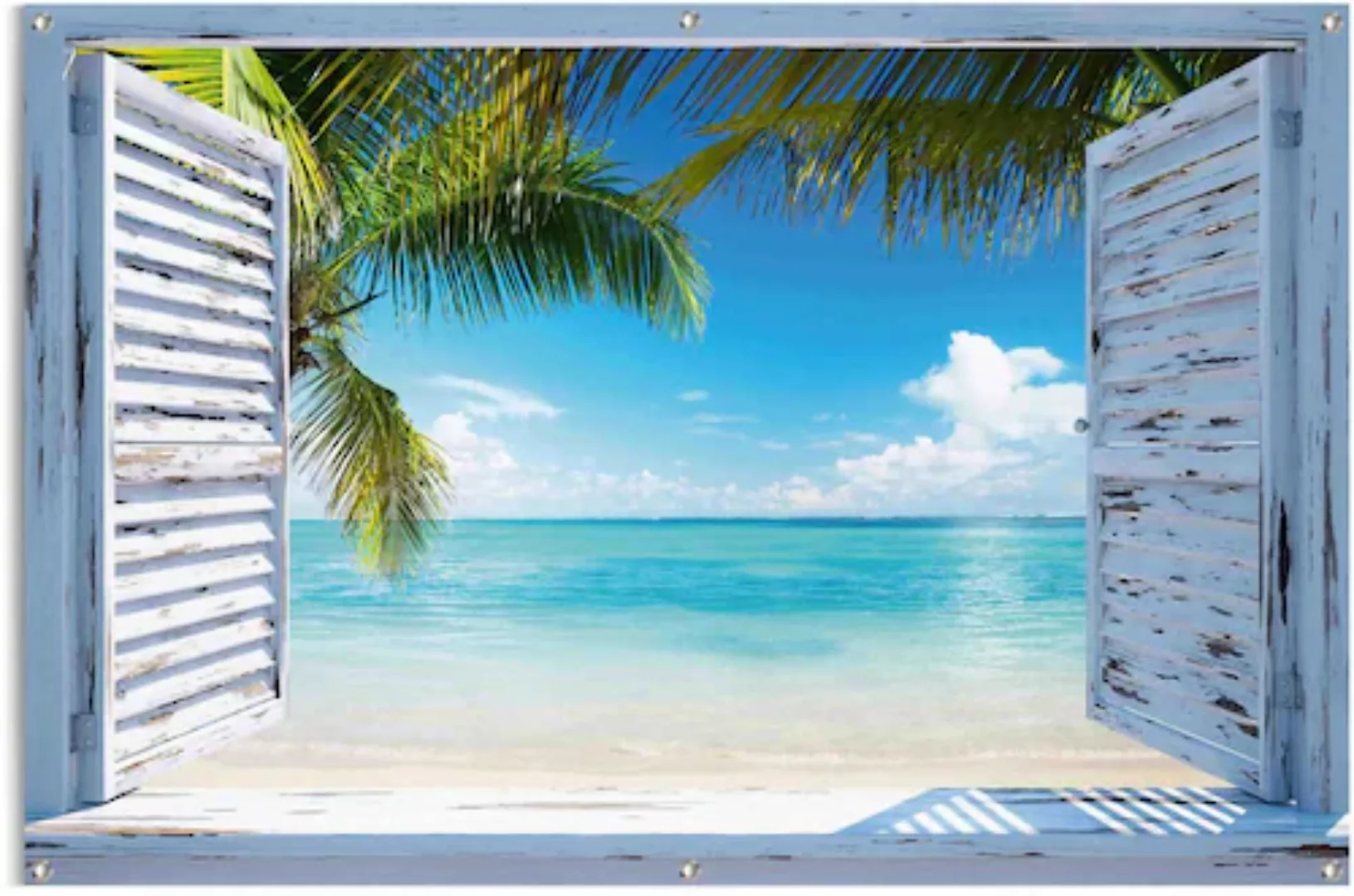 Reinders Poster "Strandfenster", leichtes und wasserfestes Gartenposter für günstig online kaufen